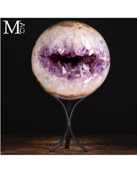 Grande Sfera in Quarzo Ametista da Geode Naturale