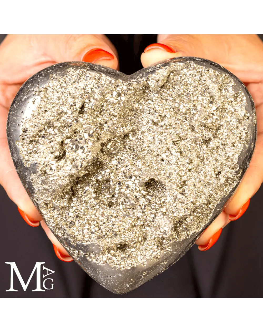 Cuore in Pirite Cubica Naturale.