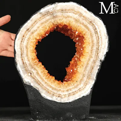 Geode di Citrino Madeira – Anello Naturale.