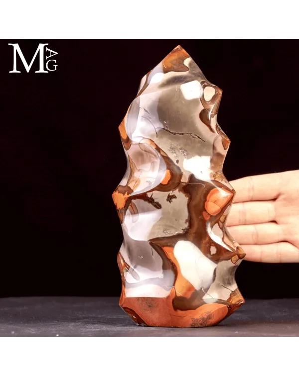 Vortice di Diaspro Policromo – Scultura Fiamma.