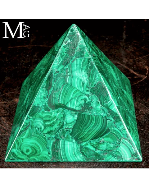 Piramide in Malachite Naturale.