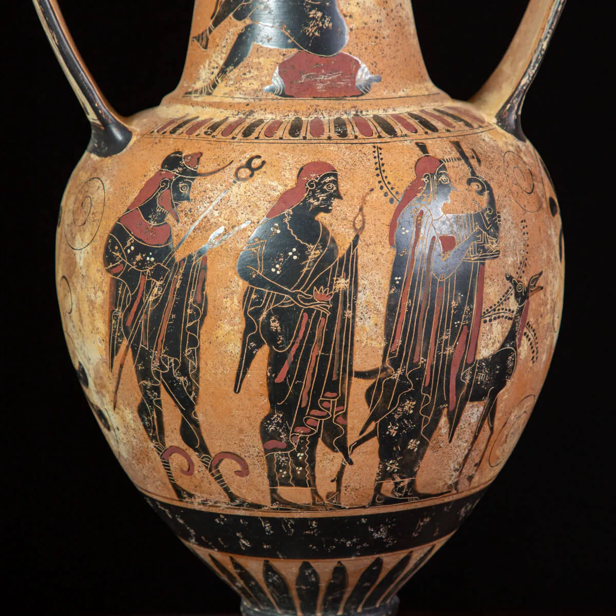 Anfora Attica a Figure Nere – Divinità e Virtù dell’Olimpo.