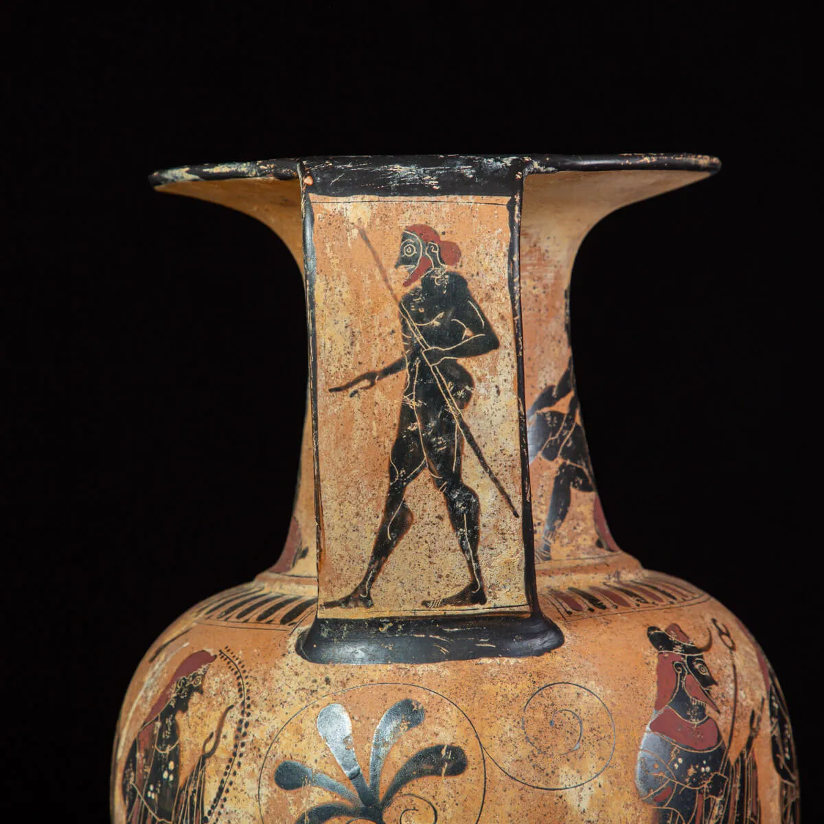Anfora Attica a Figure Nere – Divinità e Virtù dell’Olimpo.