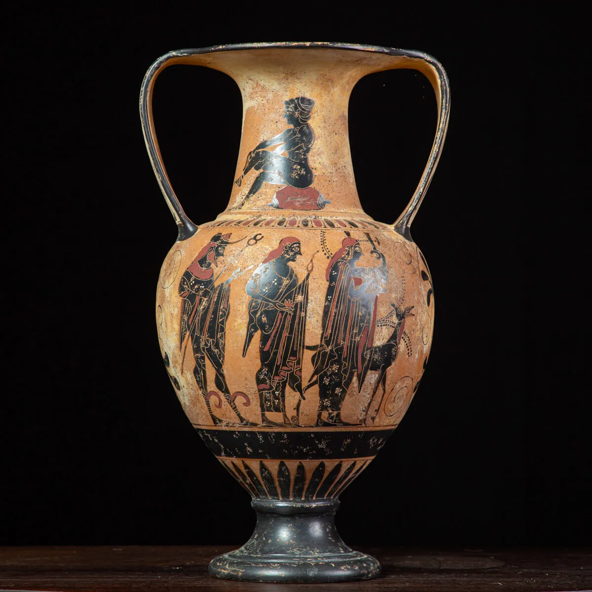 Anfora Attica a Figure Nere – Divinità e Virtù dell’Olimpo.