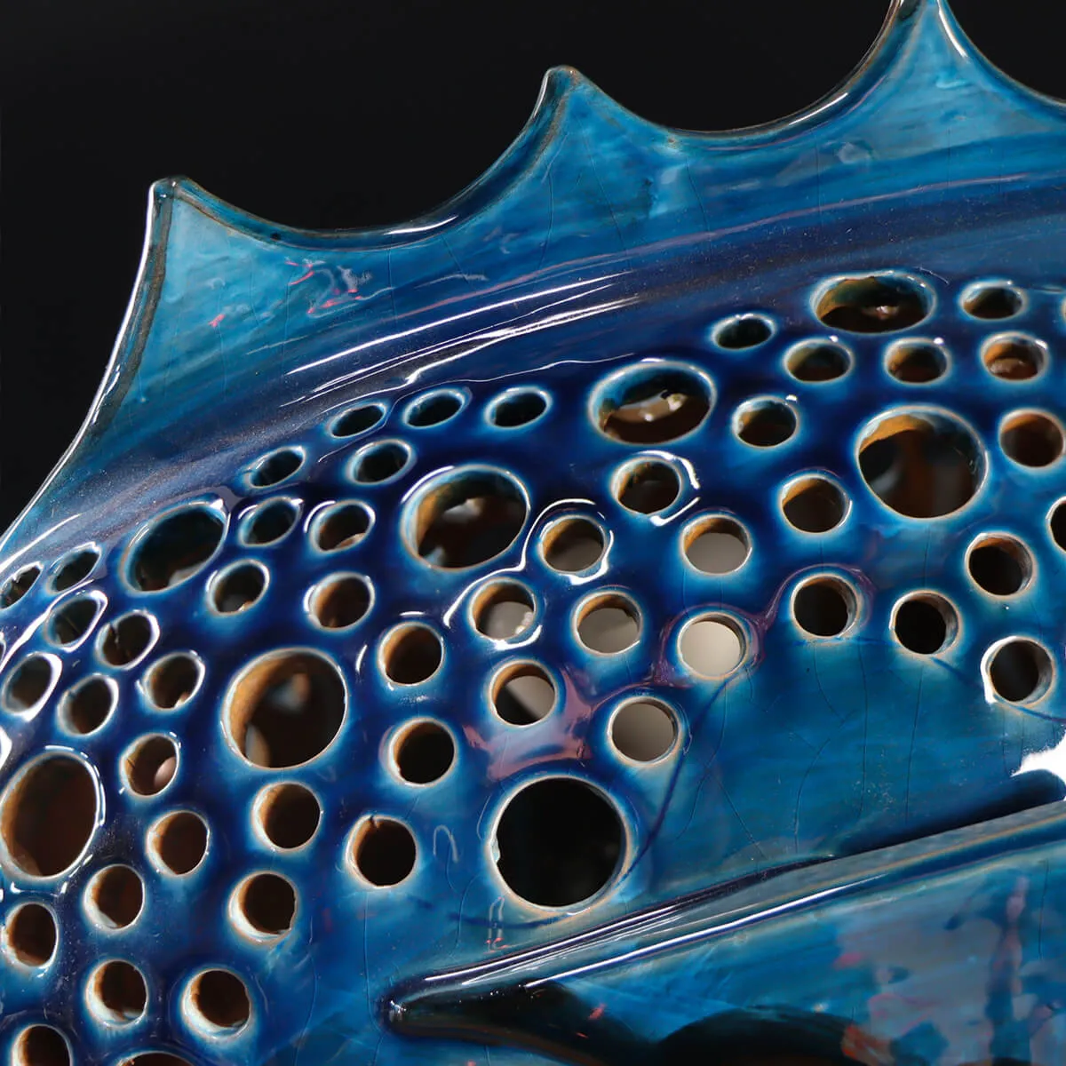 Scultura Lampada Pesce in Ceramica
