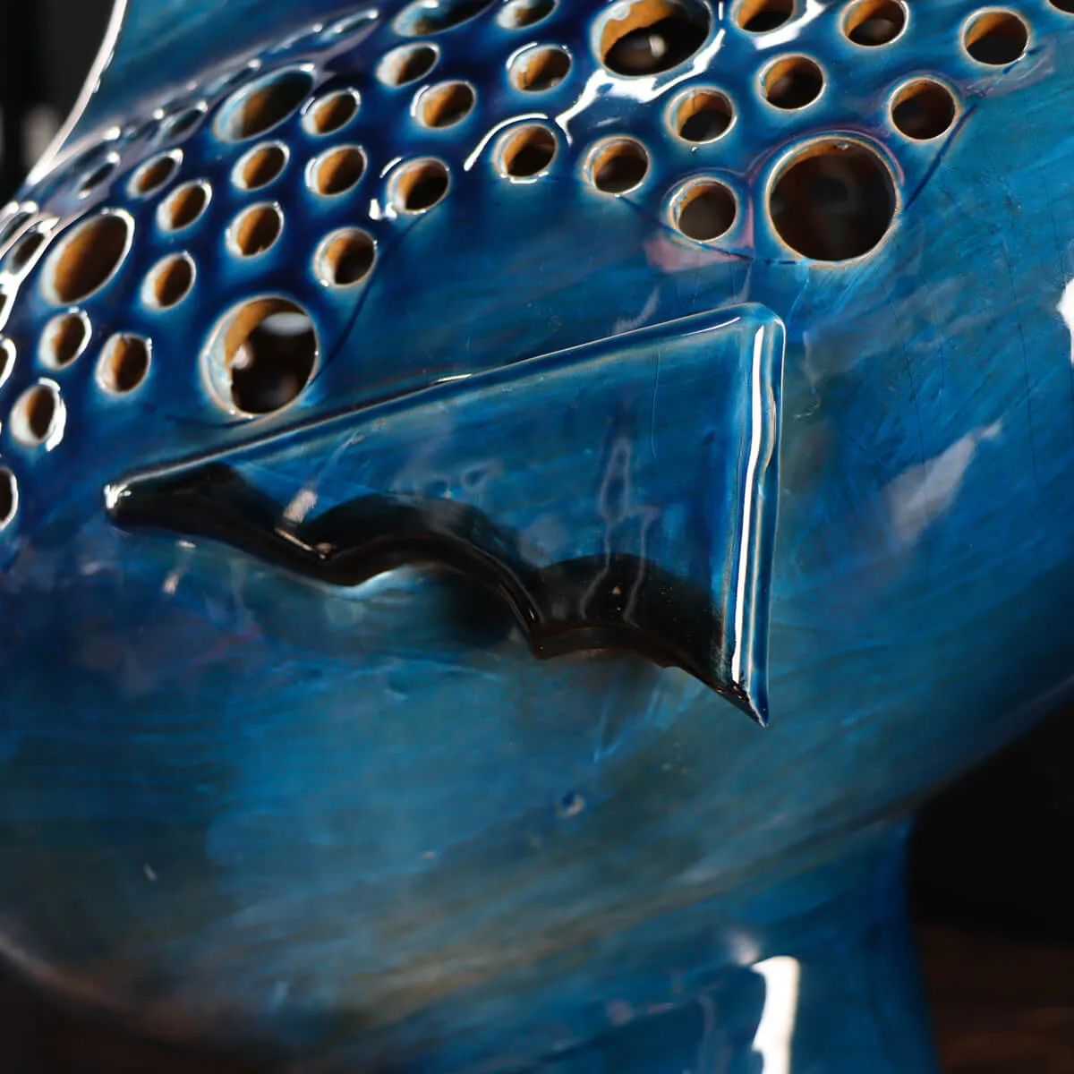 Scultura Lampada Pesce in Ceramica