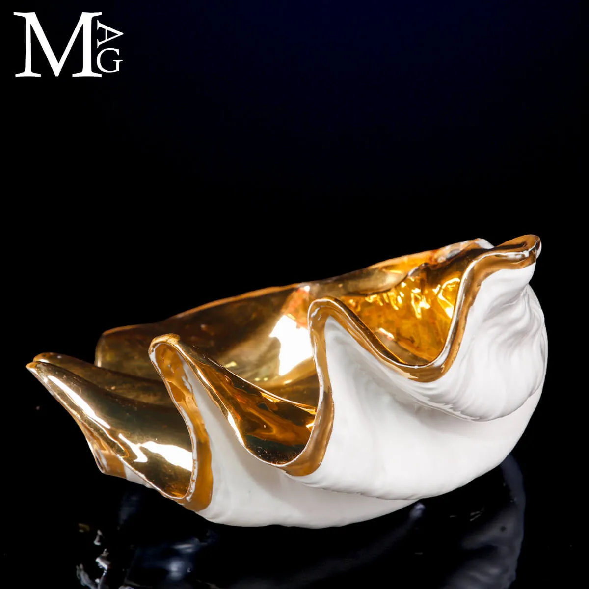 Tridacna in Ceramica – Oggetto Decorativo vintage, anni ’80