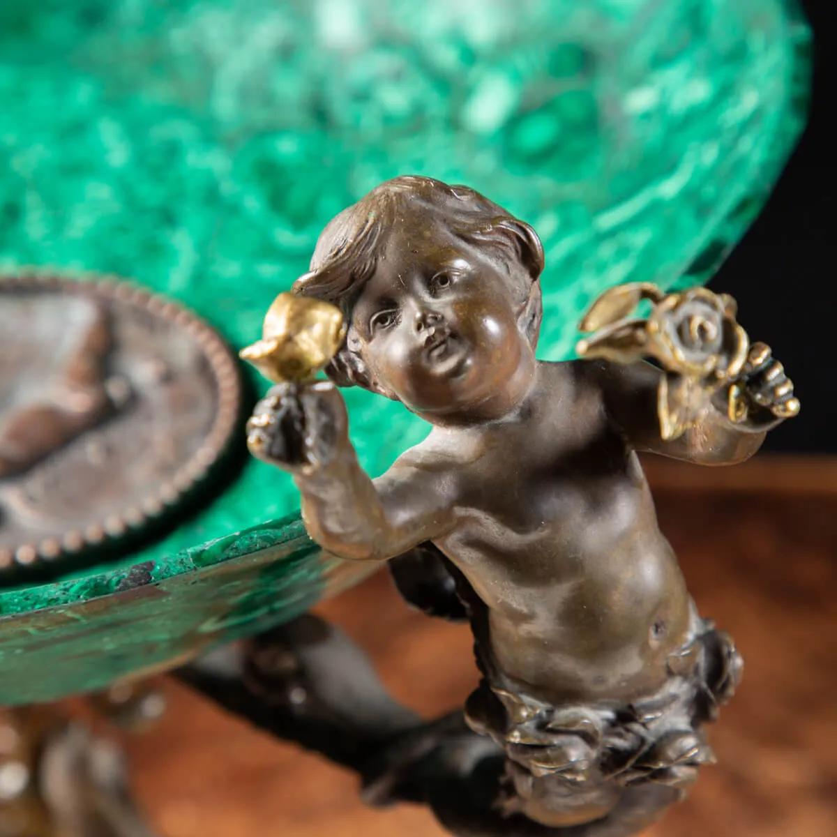 Vaso Antico in Malachite Stile Napoleone III
