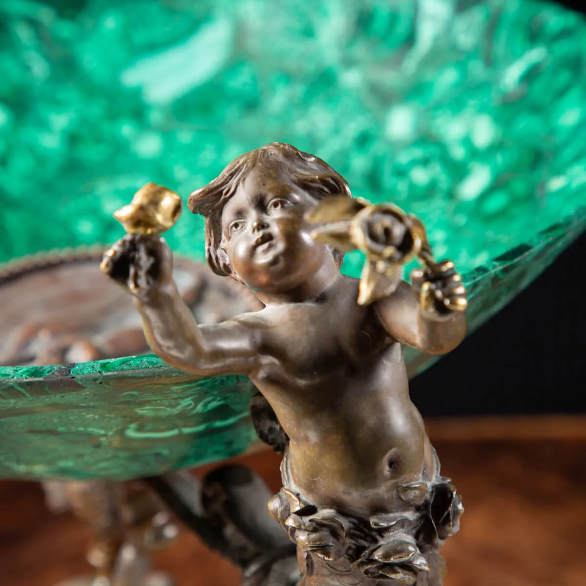Vaso Antico in Malachite Stile Napoleone III
