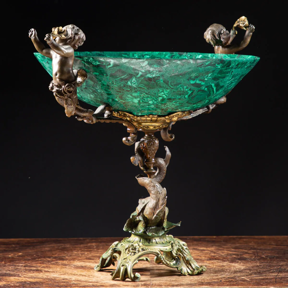 Vaso Antico in Malachite Stile Napoleone III