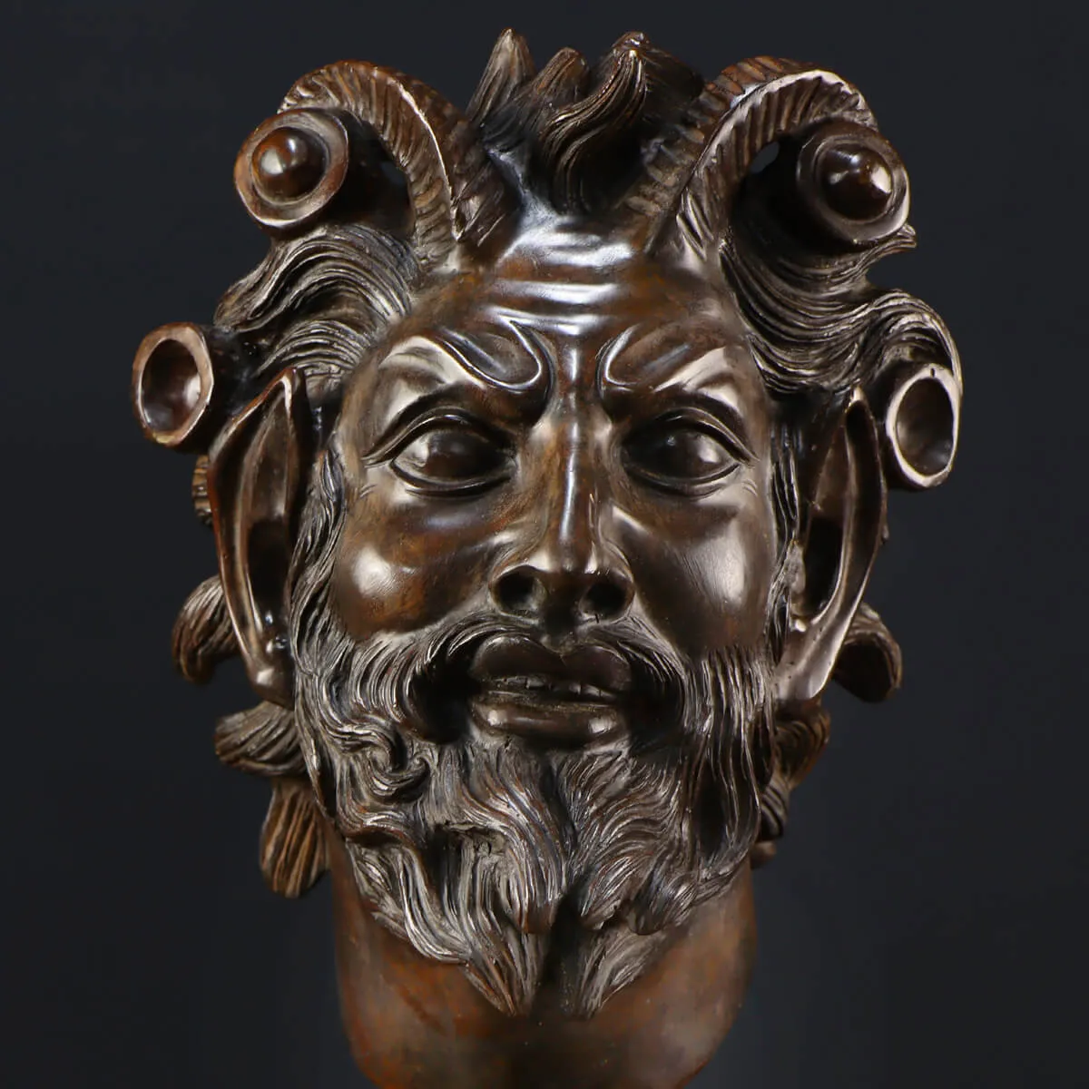 Scultura Volto Fauno Ebbro - Fonderia Chiurazzi