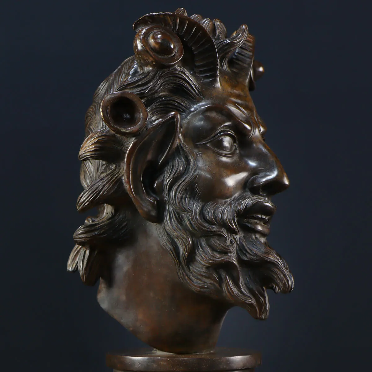 Scultura Volto Fauno Ebbro - Fonderia Chiurazzi