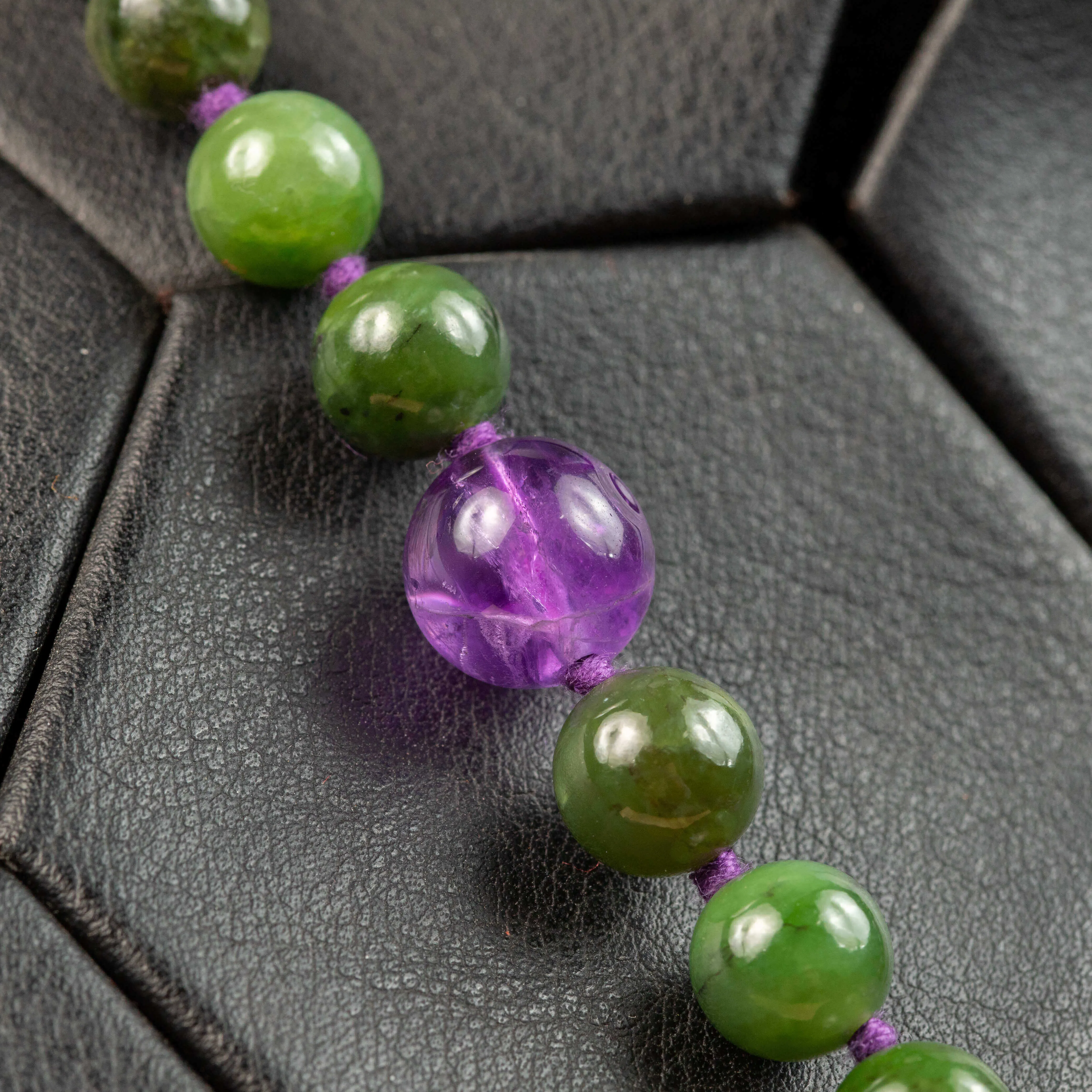 Collana di Giada Verde e Ametista Viola.