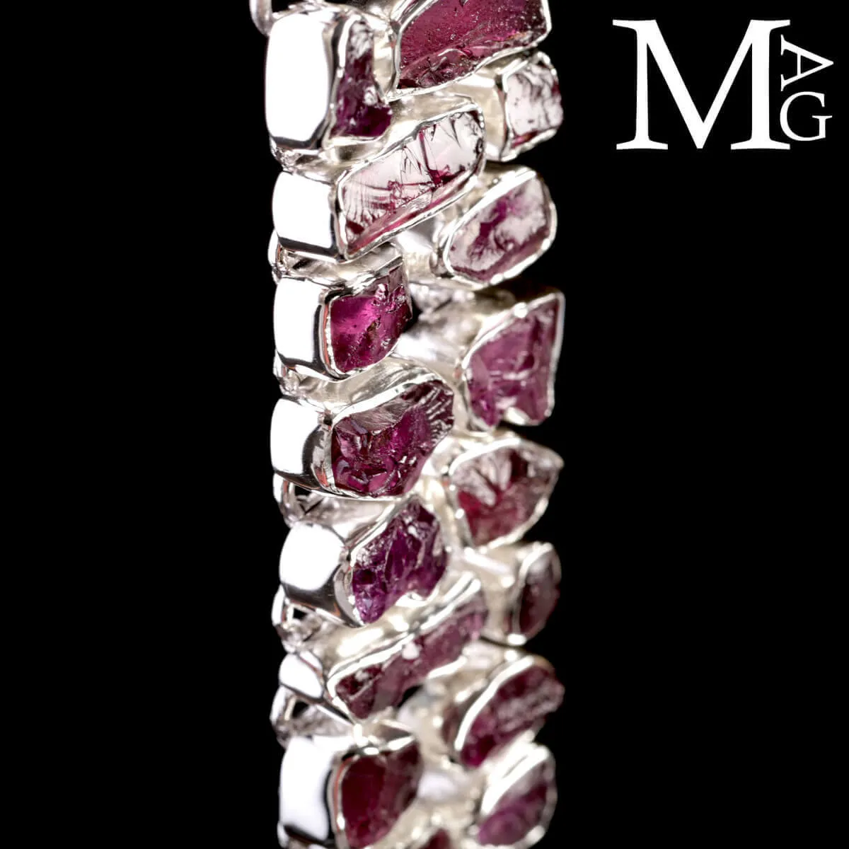 Bracciale in argento con ametista boliviana.