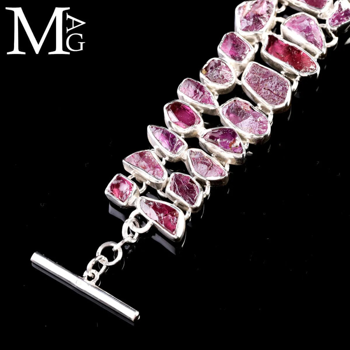 Bracciale in argento con ametista boliviana.
