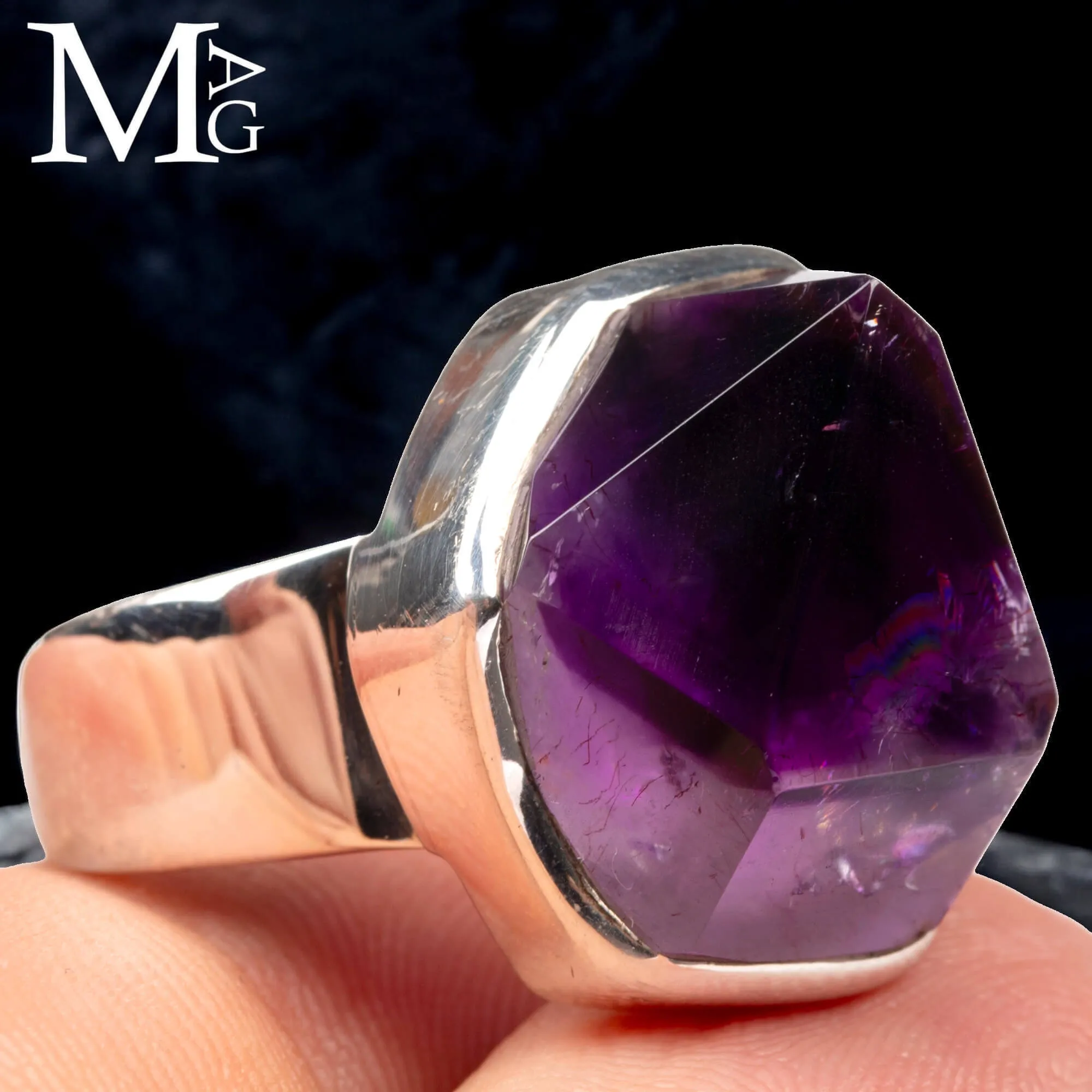Anello con ametista Boliviana