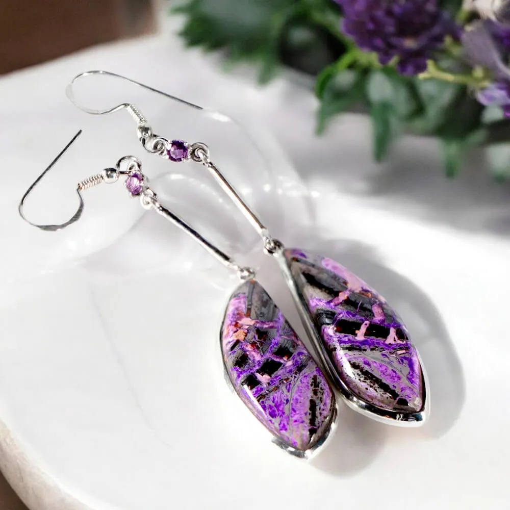 Orecchini Charoite e Ametista