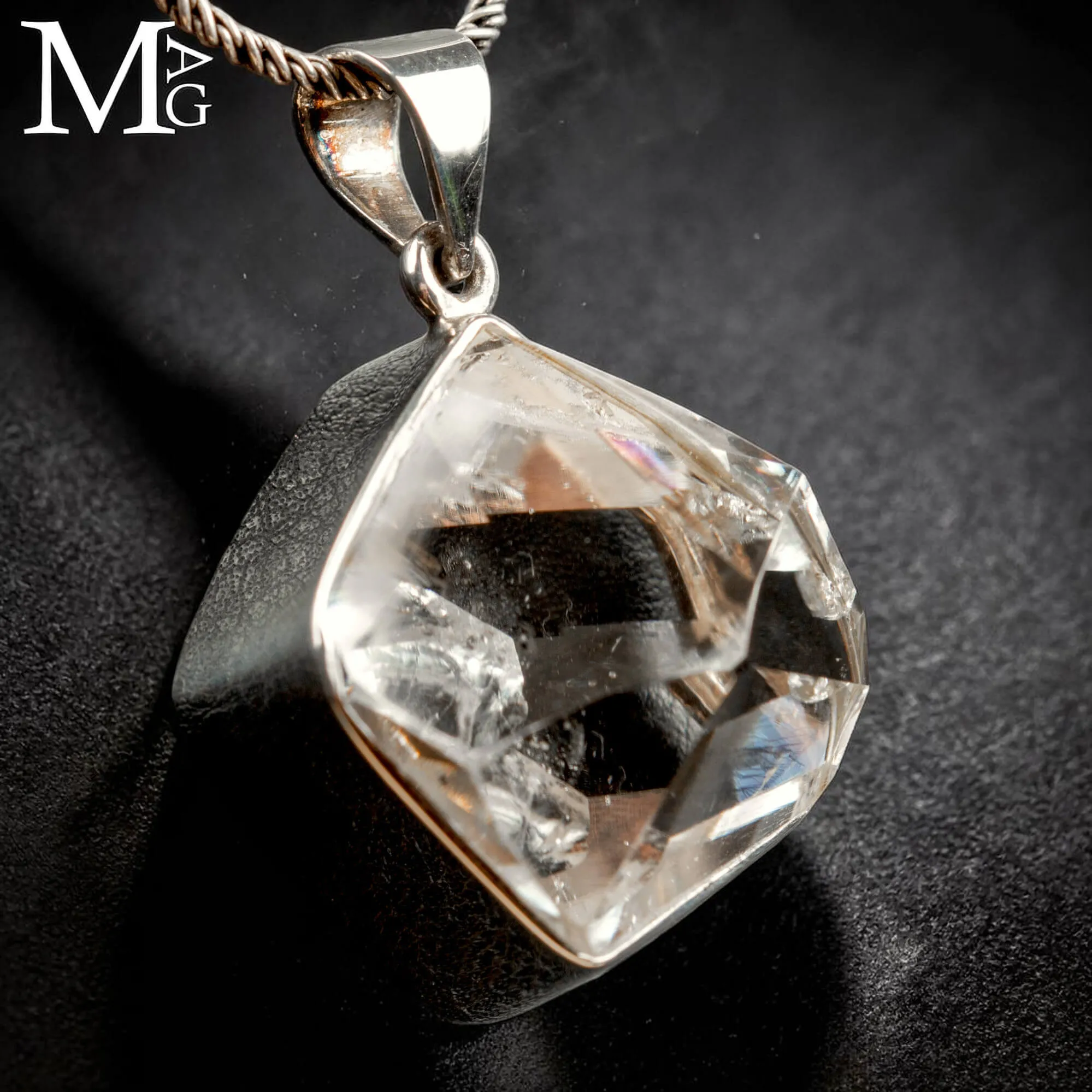Ciondolo in Argento 925 con Herkimer Diamond – Quarzo Naturale Biterminato