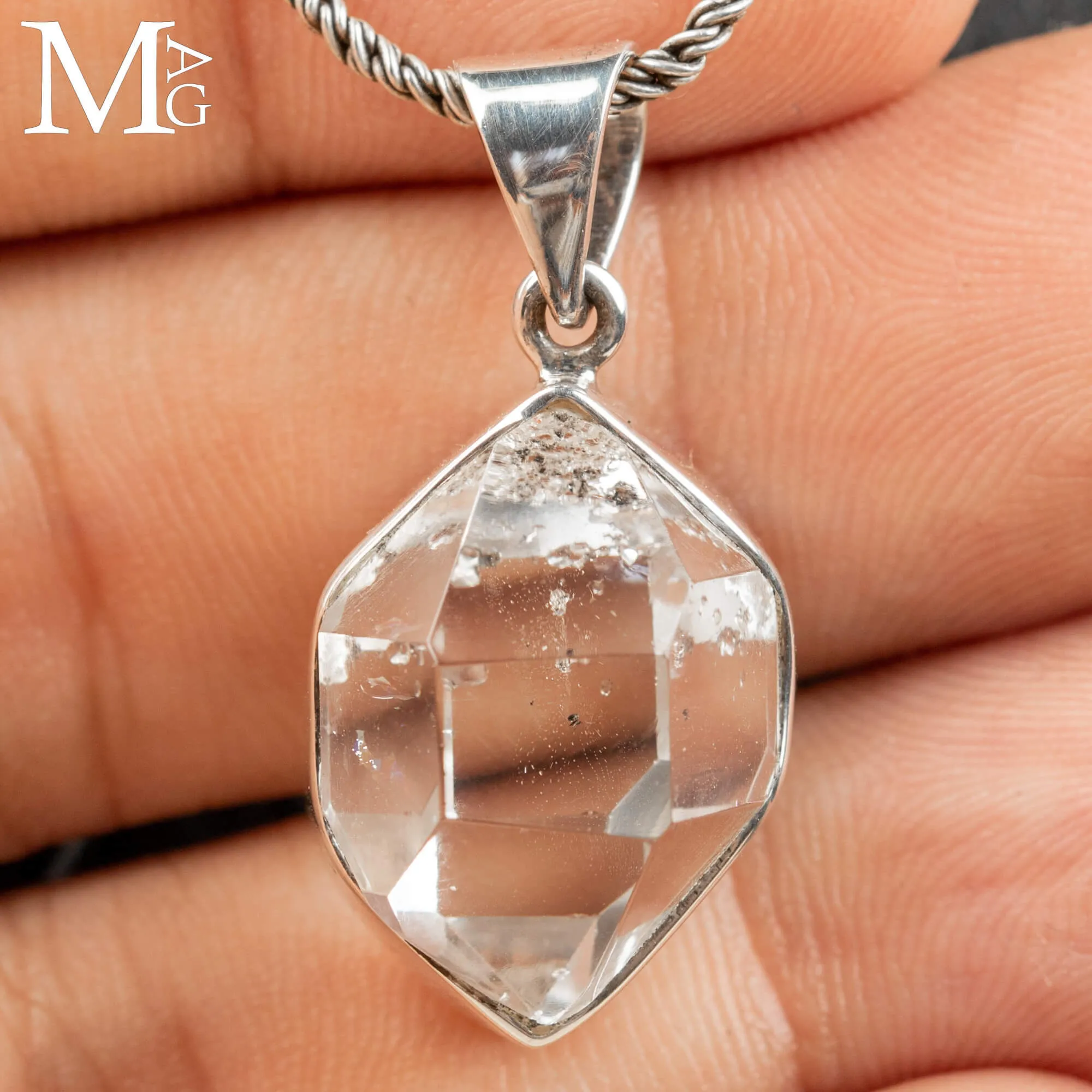 Ciondolo Herkimer Diamond – Cristallo Naturale Biterminato
