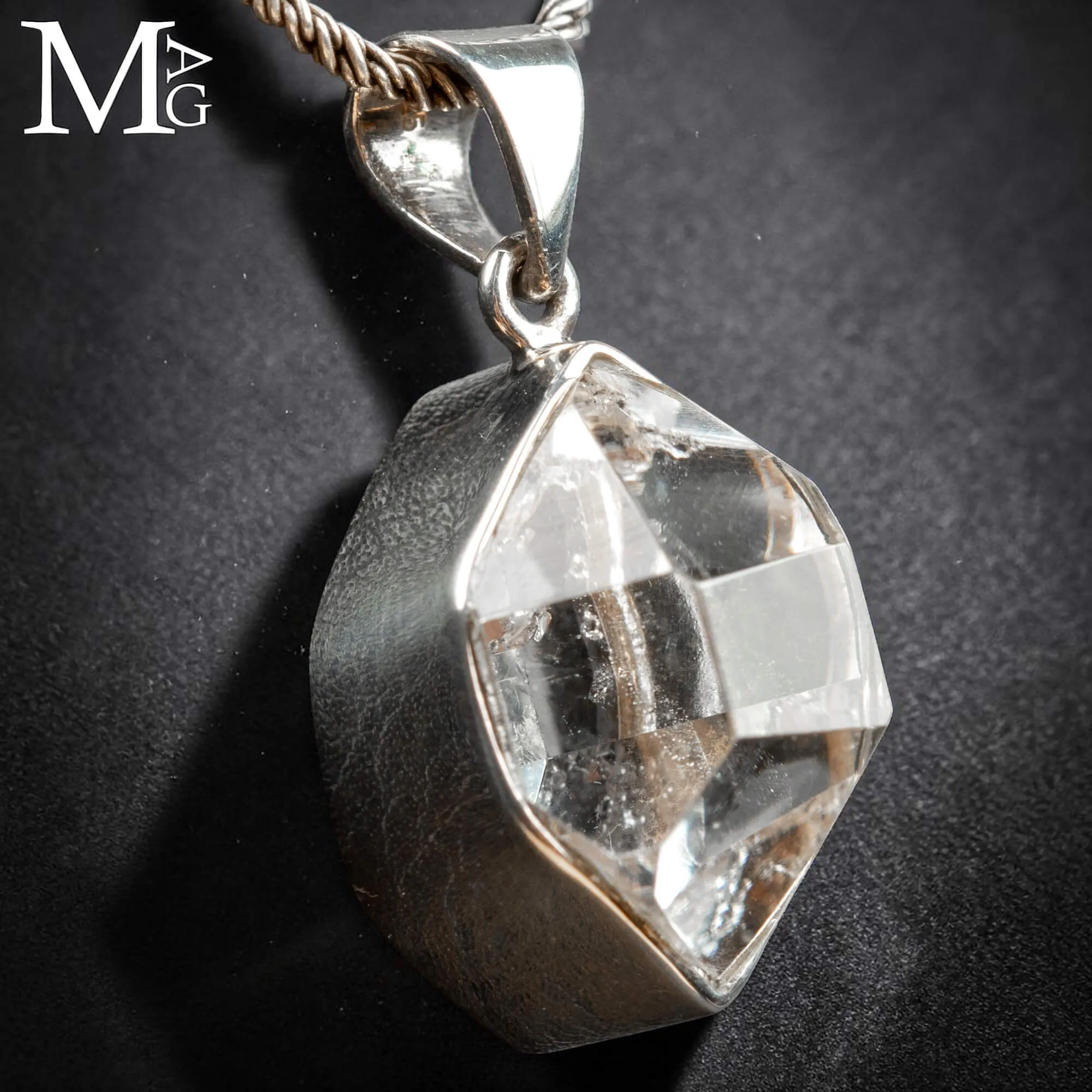 Ciondolo Herkimer Diamond – Cristallo Naturale Biterminato