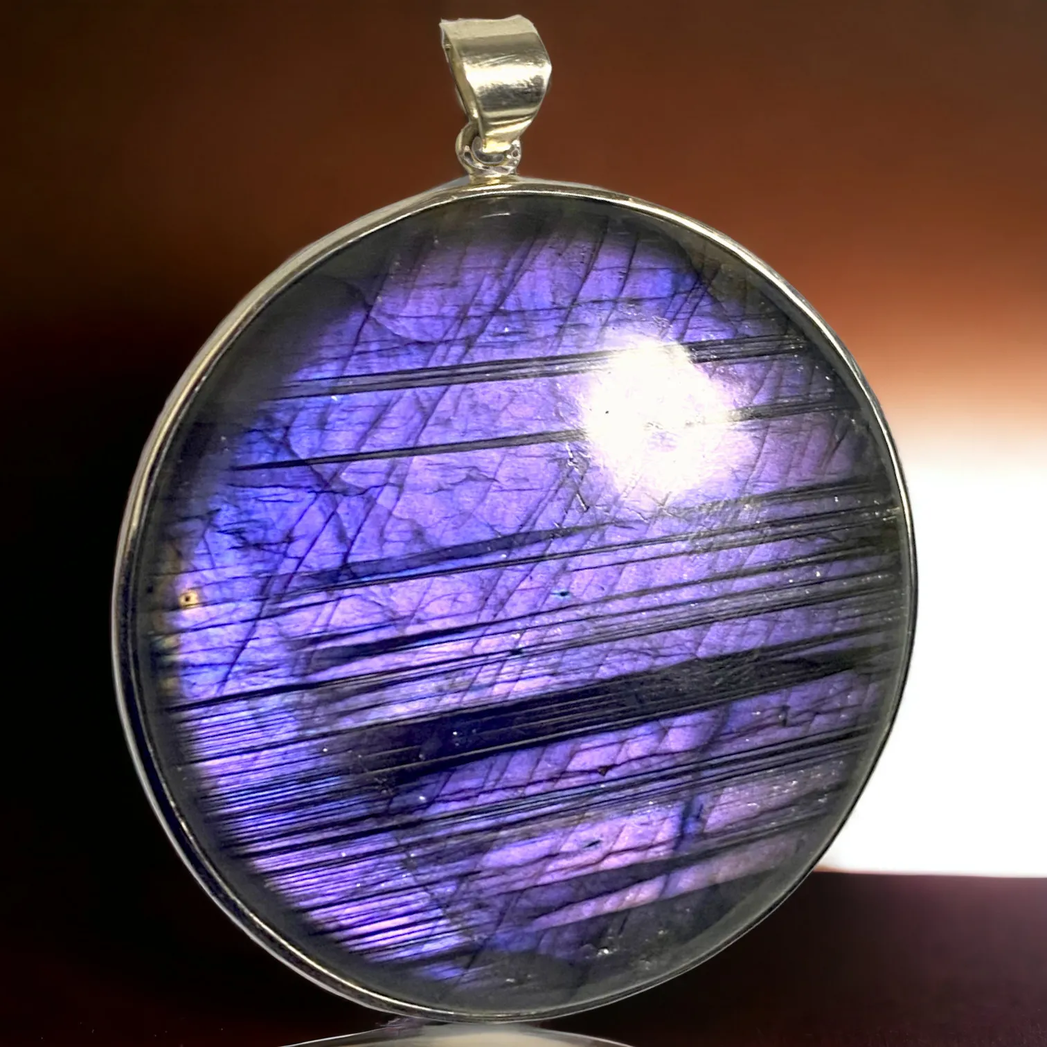 Pendente in Labradorite con Riflessi Viola