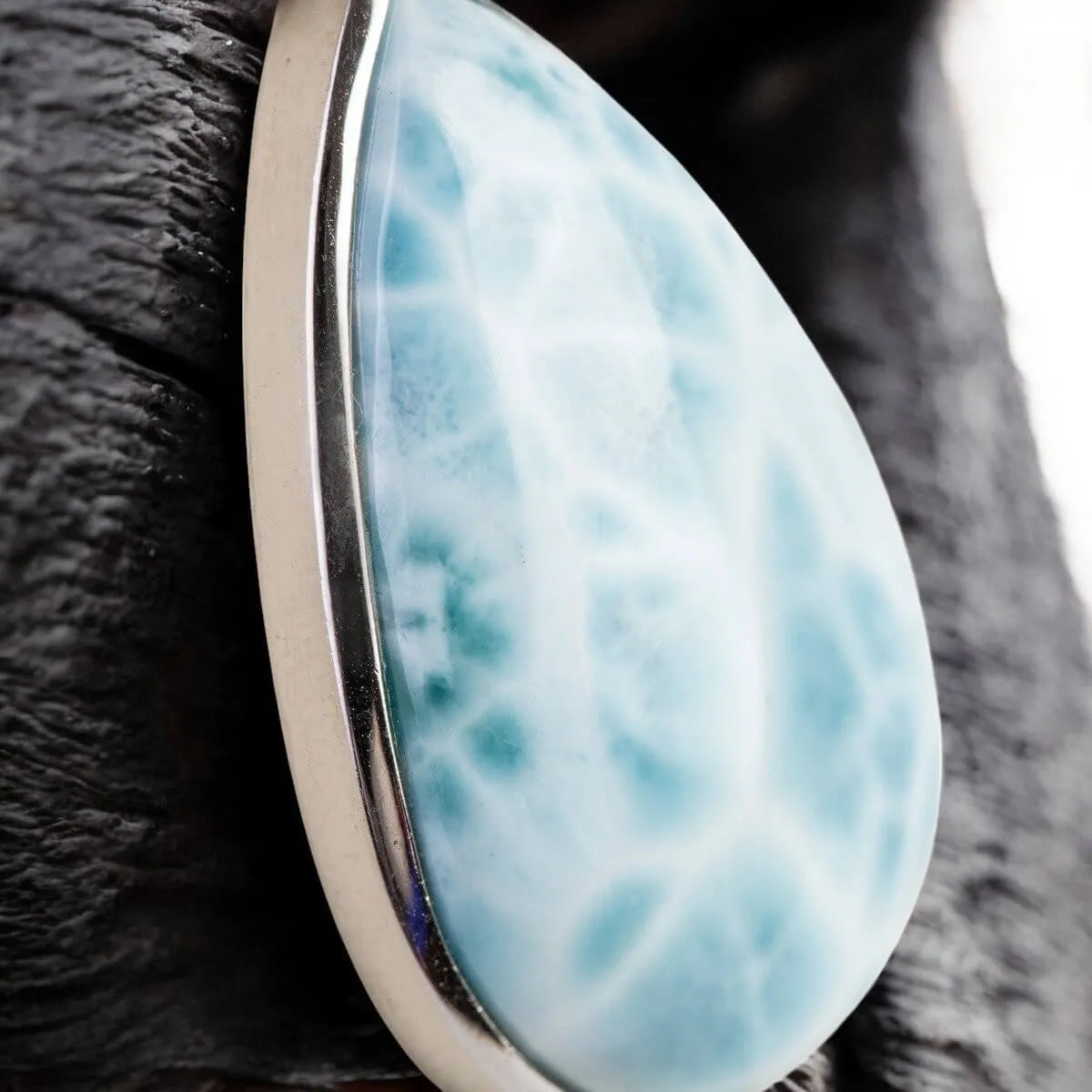 Ciondolo in Argento con Larimar, la Pietra della Guarigione e dell'Illuminazione.