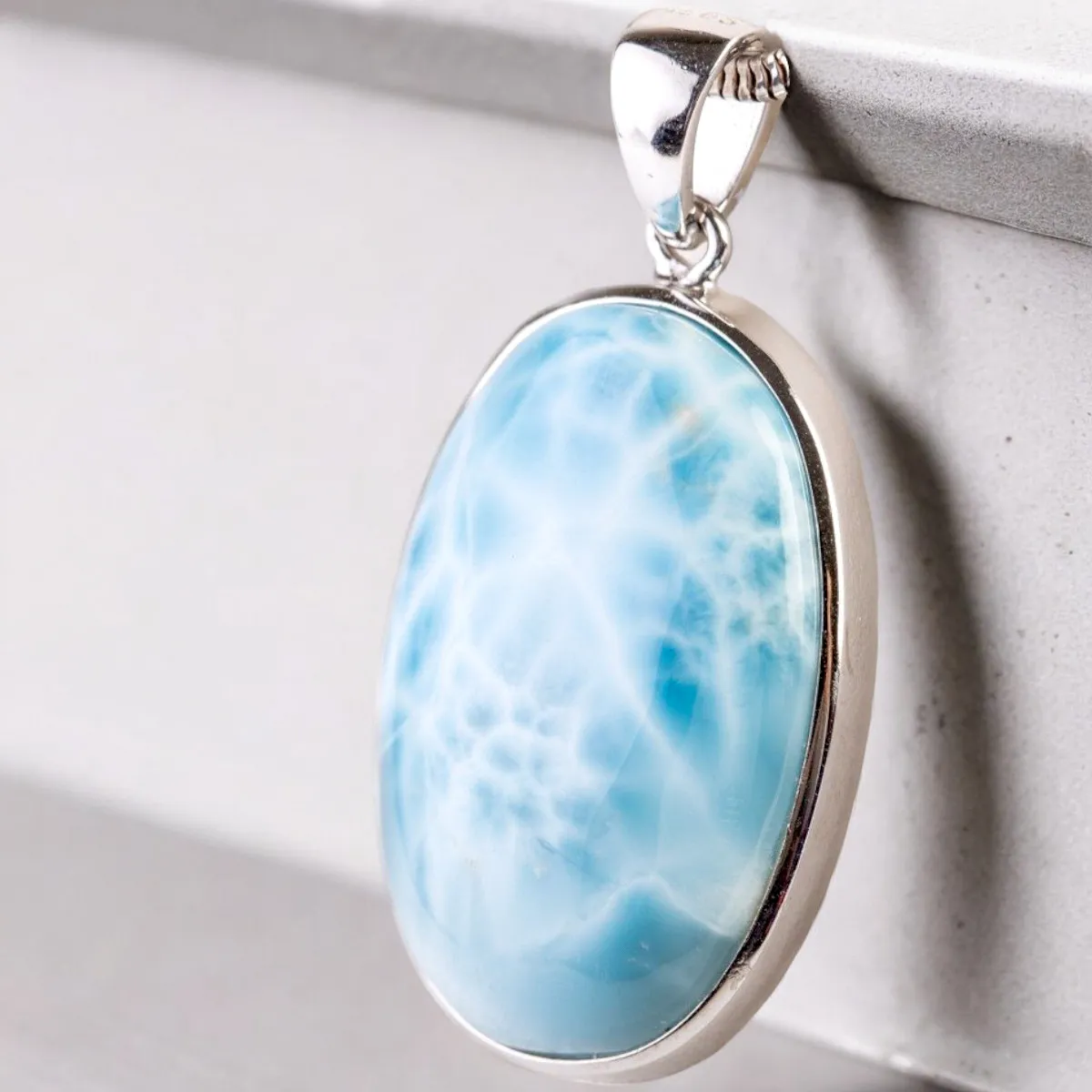 Ciondolo in Argento con Larimar, il Paradiso Terrestre.