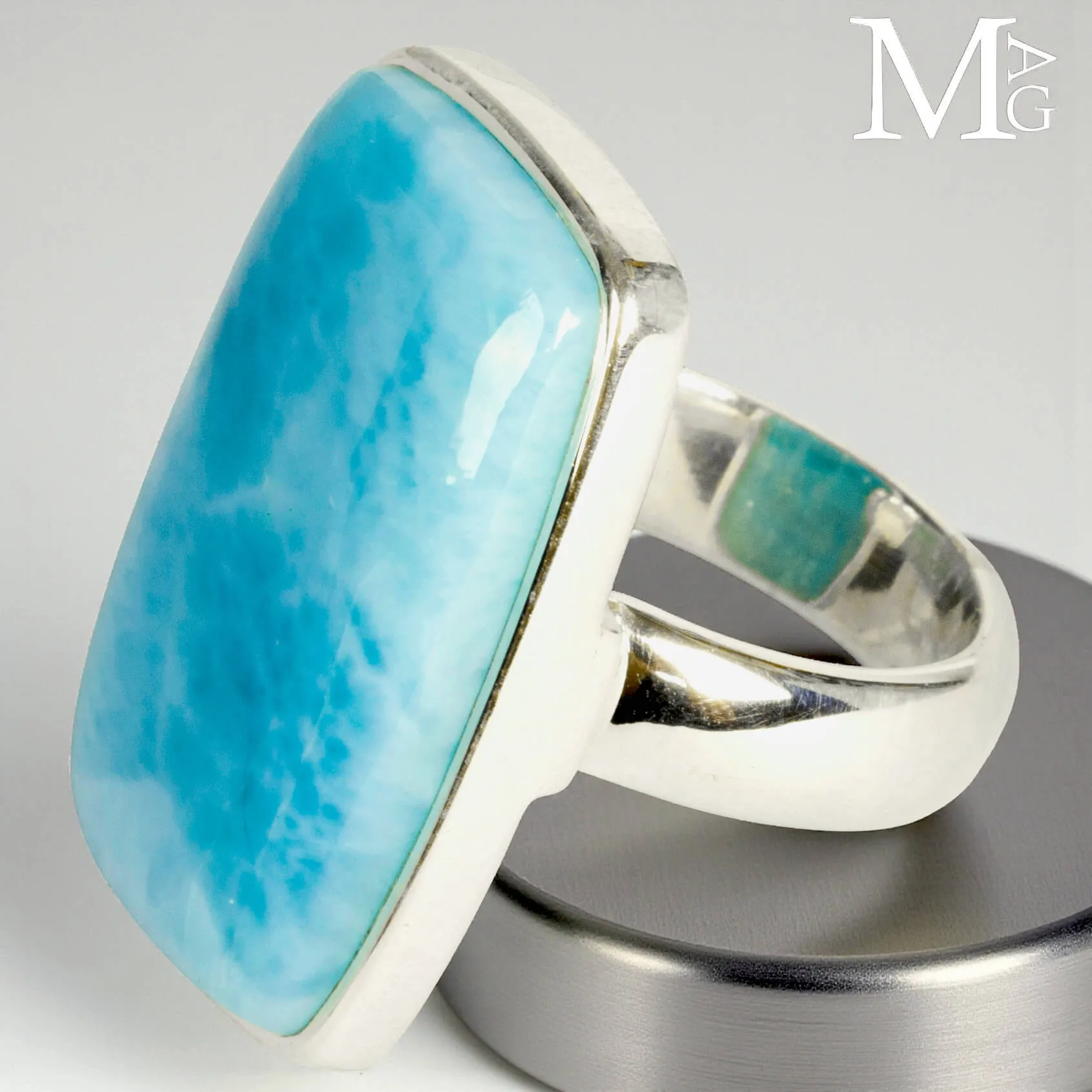 Anello Larimar Naturale dei Caraibi.