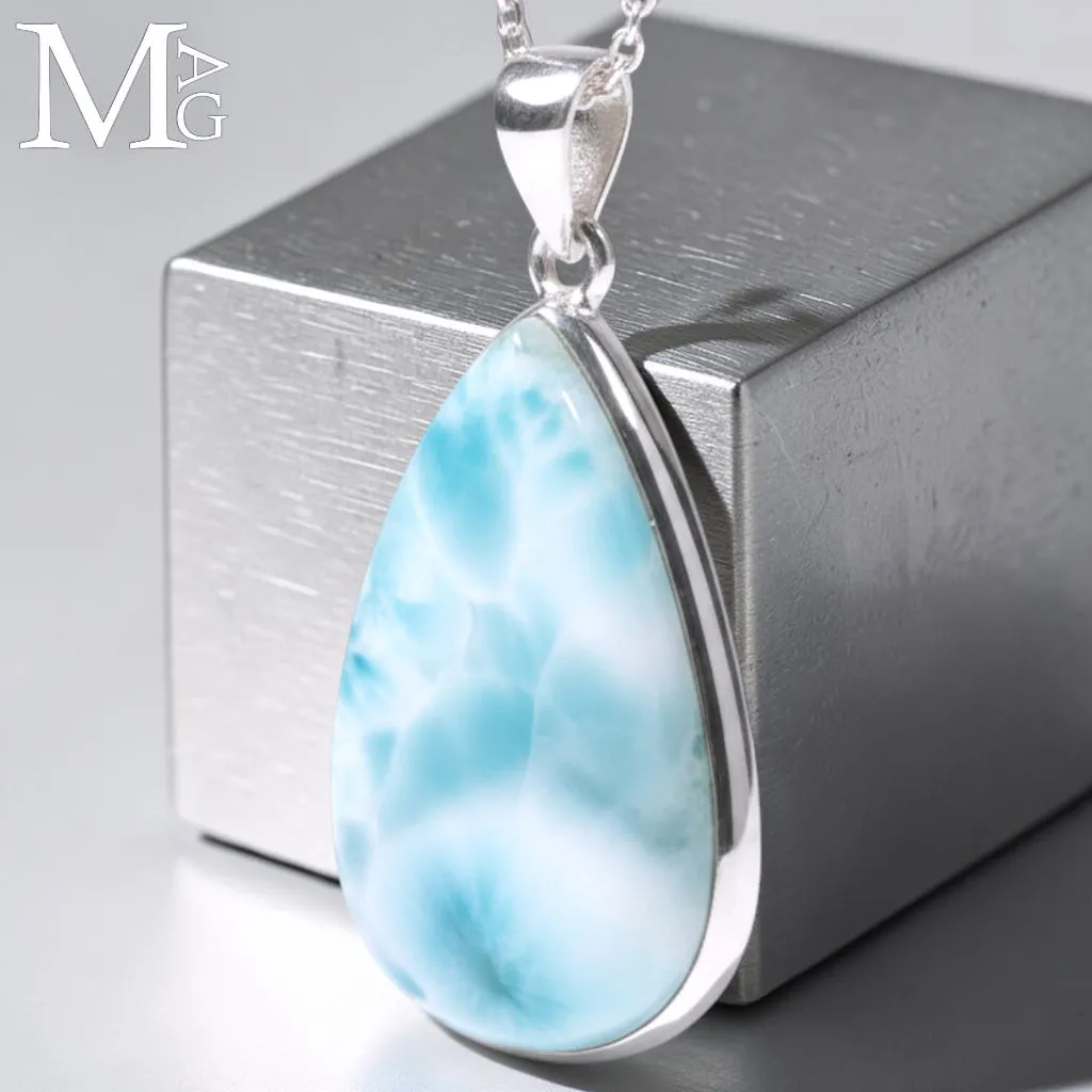 Ciondolo in Argento con Larimar Naturale