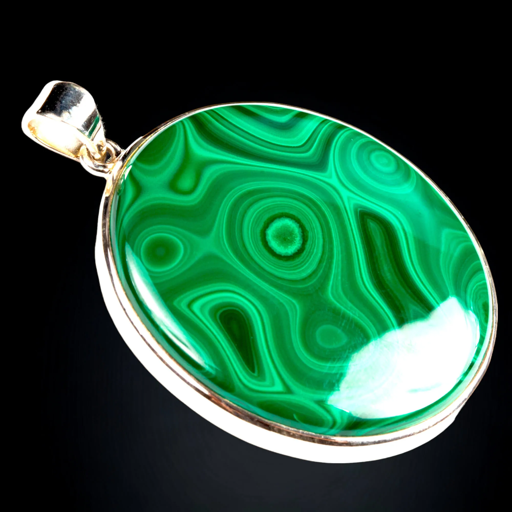 Ciondolo in Argento con  Malachite.