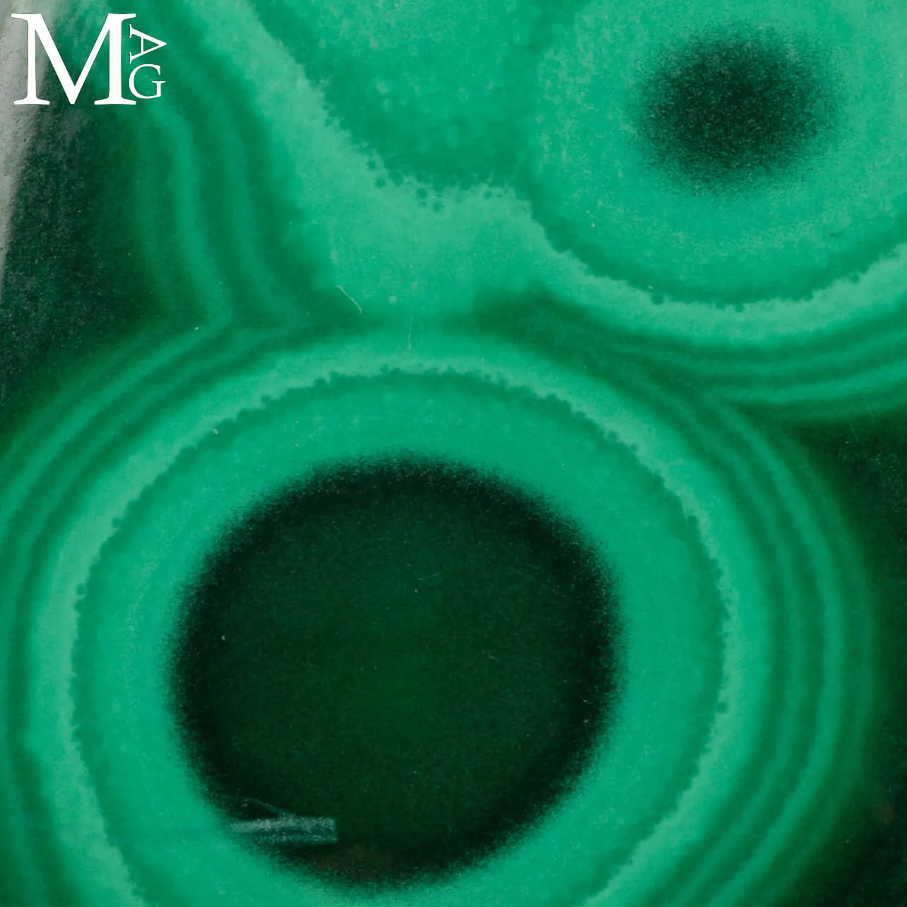 Ciondolo in Argento con Malachite - Astrattismo Concentrico.