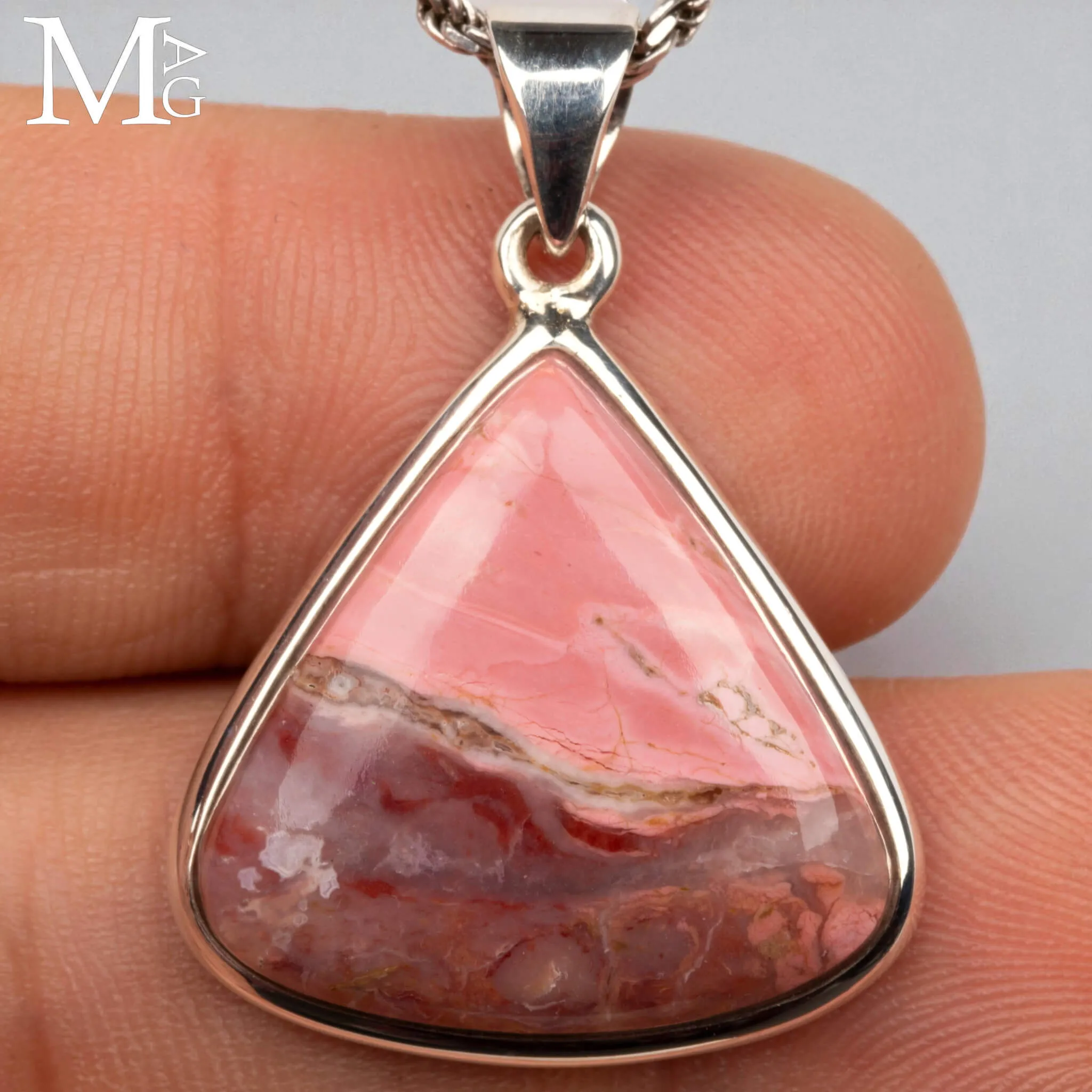 Ciondolo in Argento 925 con Mookaite Rosa Australiana.