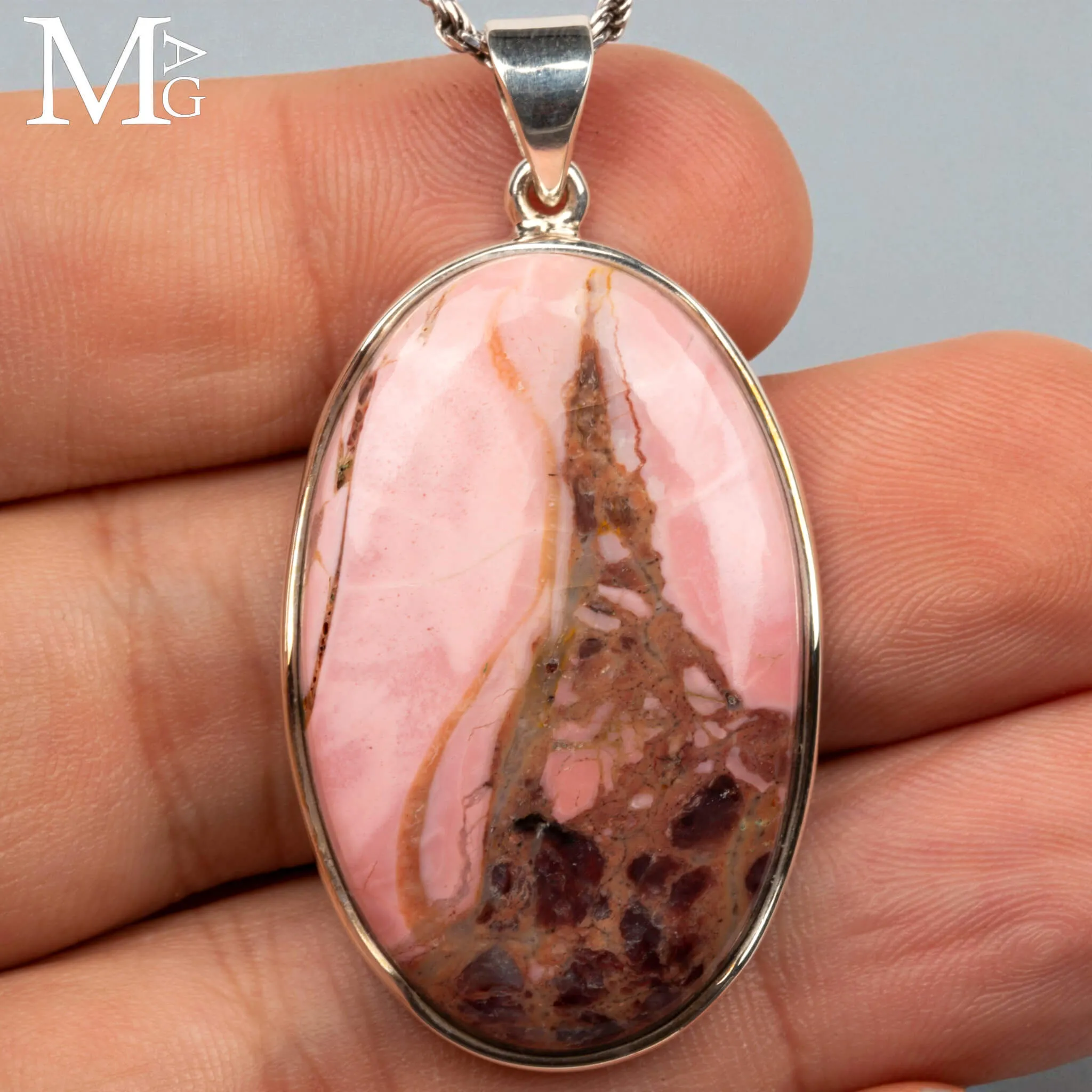 Ciondolo in Argento con Mookaite Rosa Australiana.