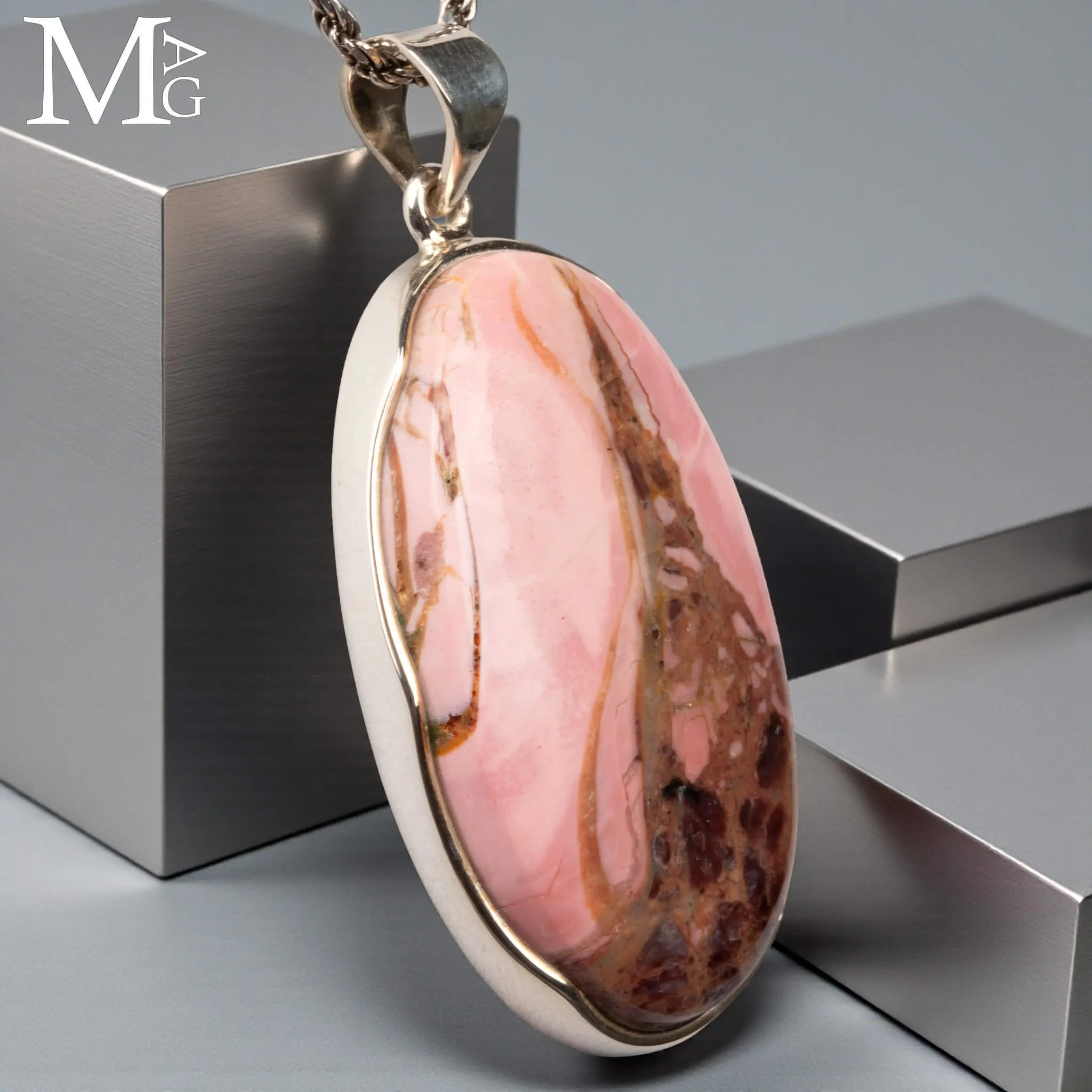 Ciondolo in Argento con Mookaite Rosa Australiana.