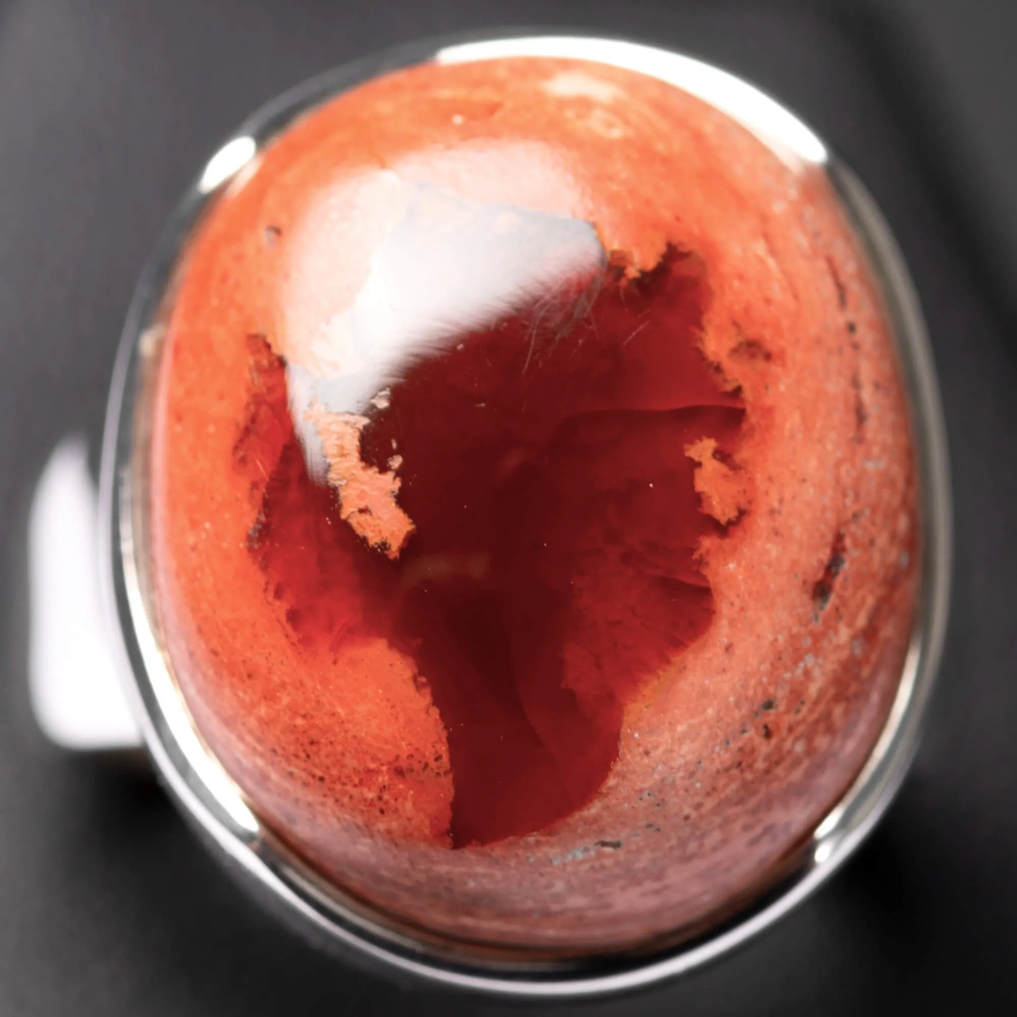 Anello in Argento con Opale di Fuoco Messicano.