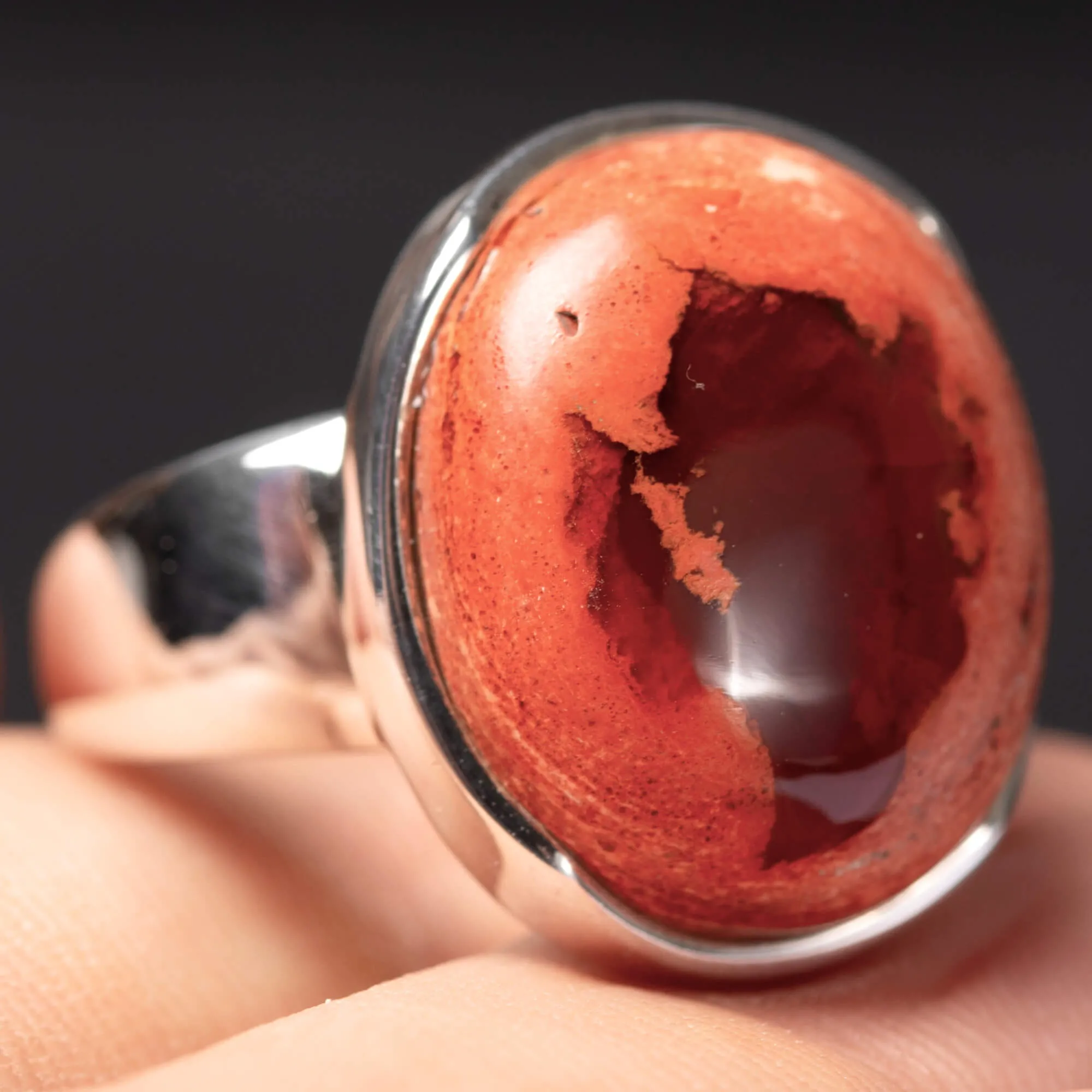 Anello in Argento con Opale di Fuoco Messicano.