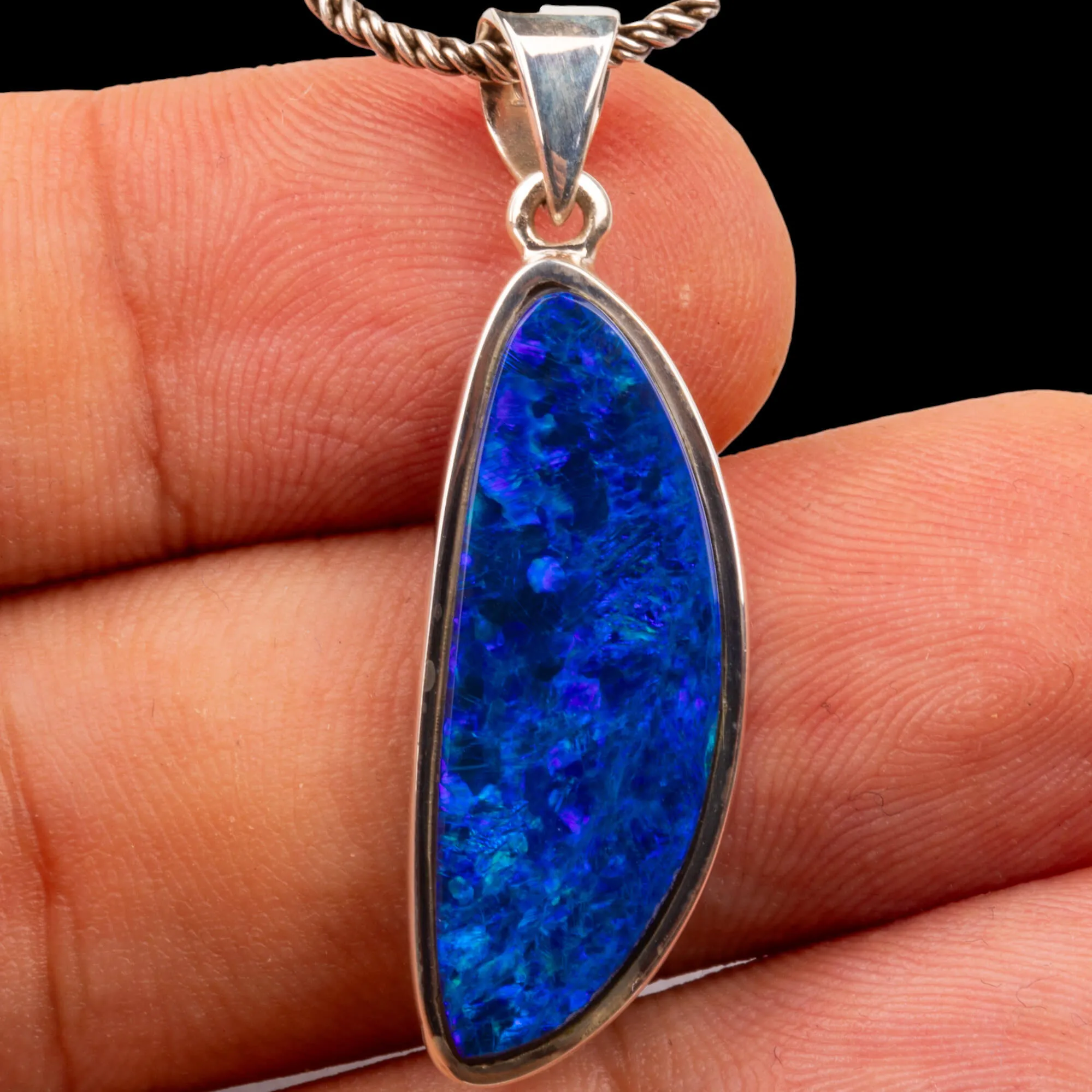 Ciondolo in Argento con Opale Boulder Australiano.