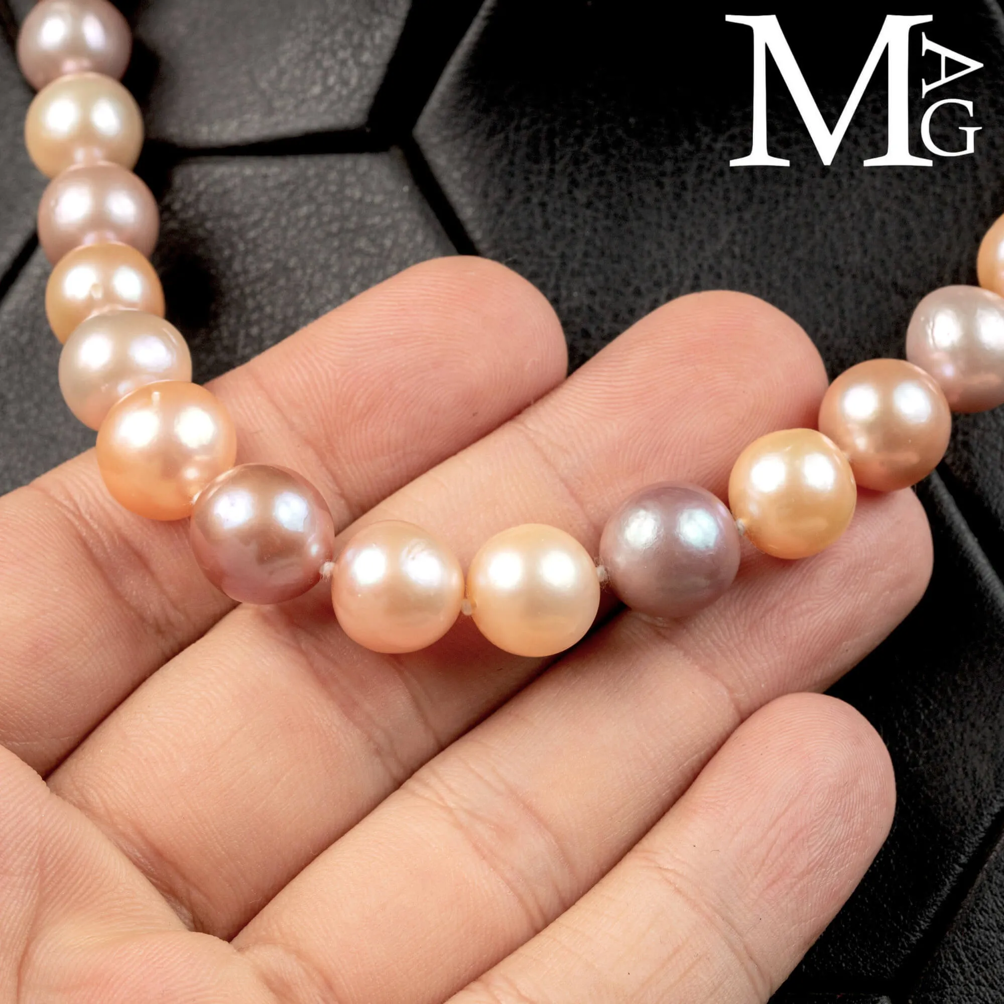 Collana in perle d'acqua dolce multicolore – Montatura a scalare