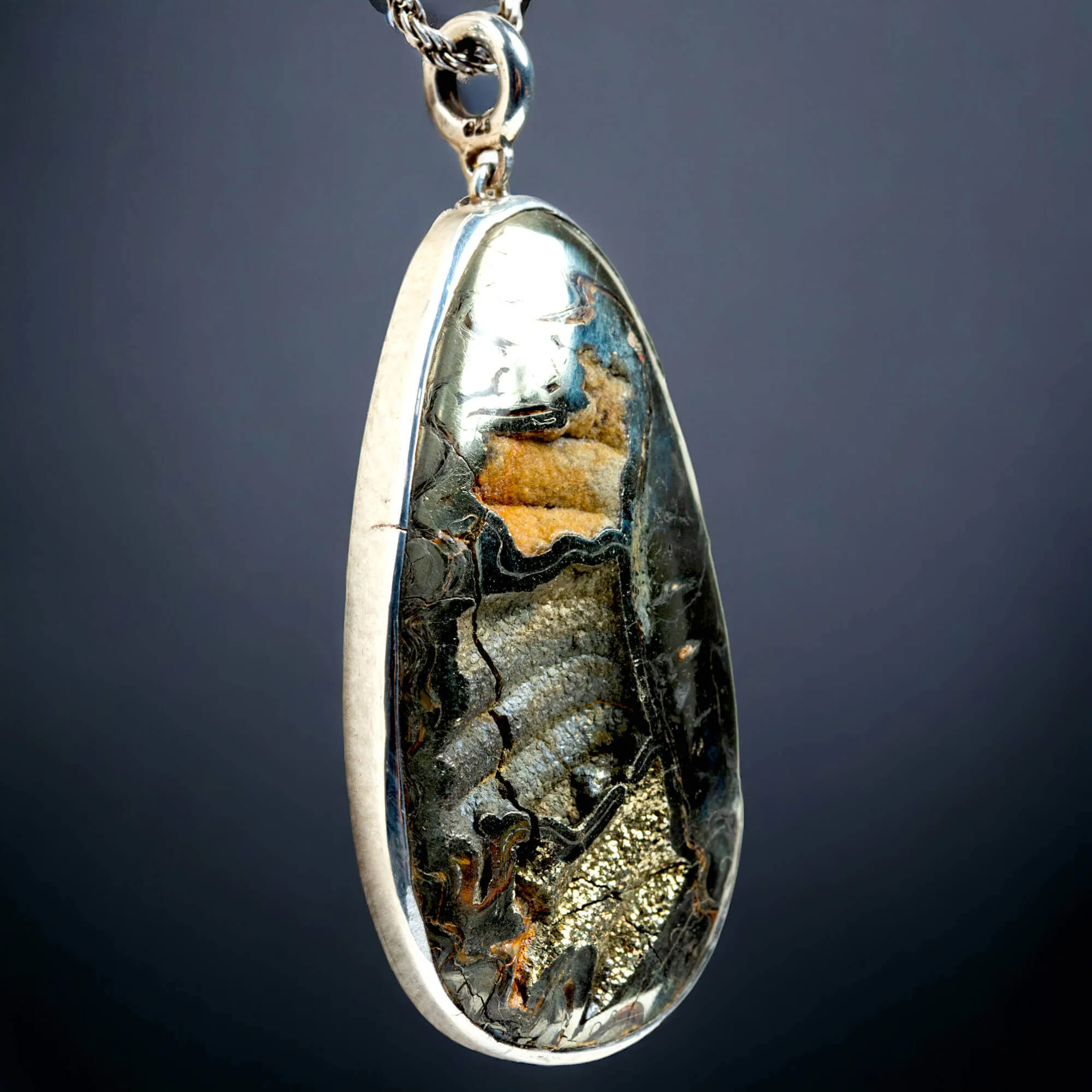 Antichi Riflessi: Argento con Ammonite Piritizzata.