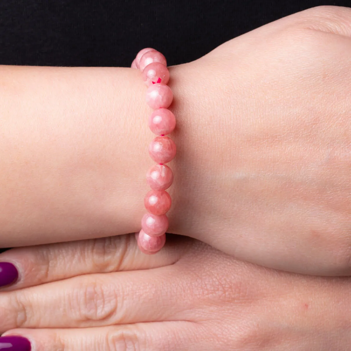Bracciale in Rodocrosite Naturale Sfere da 9.5 mm