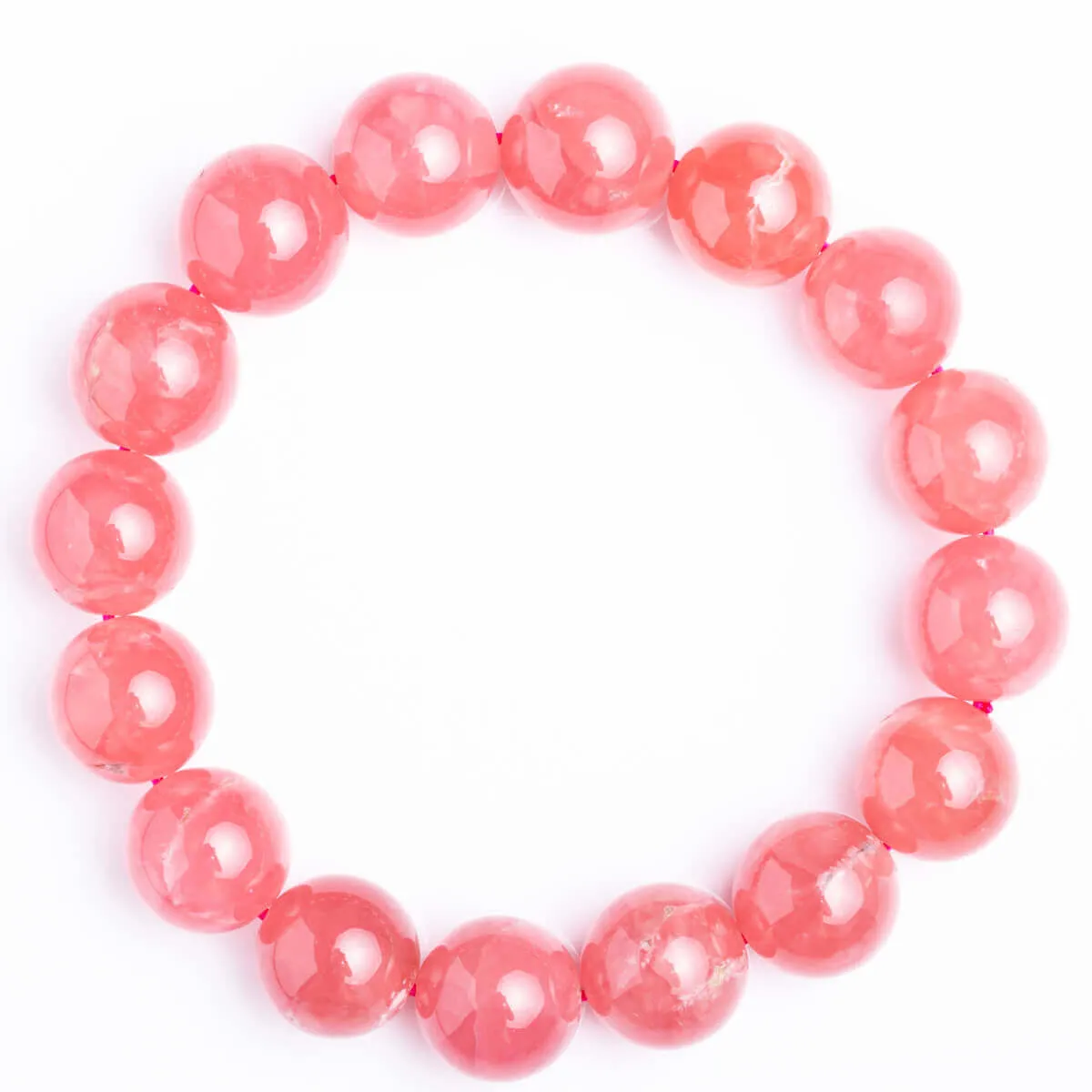 Bracciale in Rodocrosite Naturale Sfere da 11.5 mm