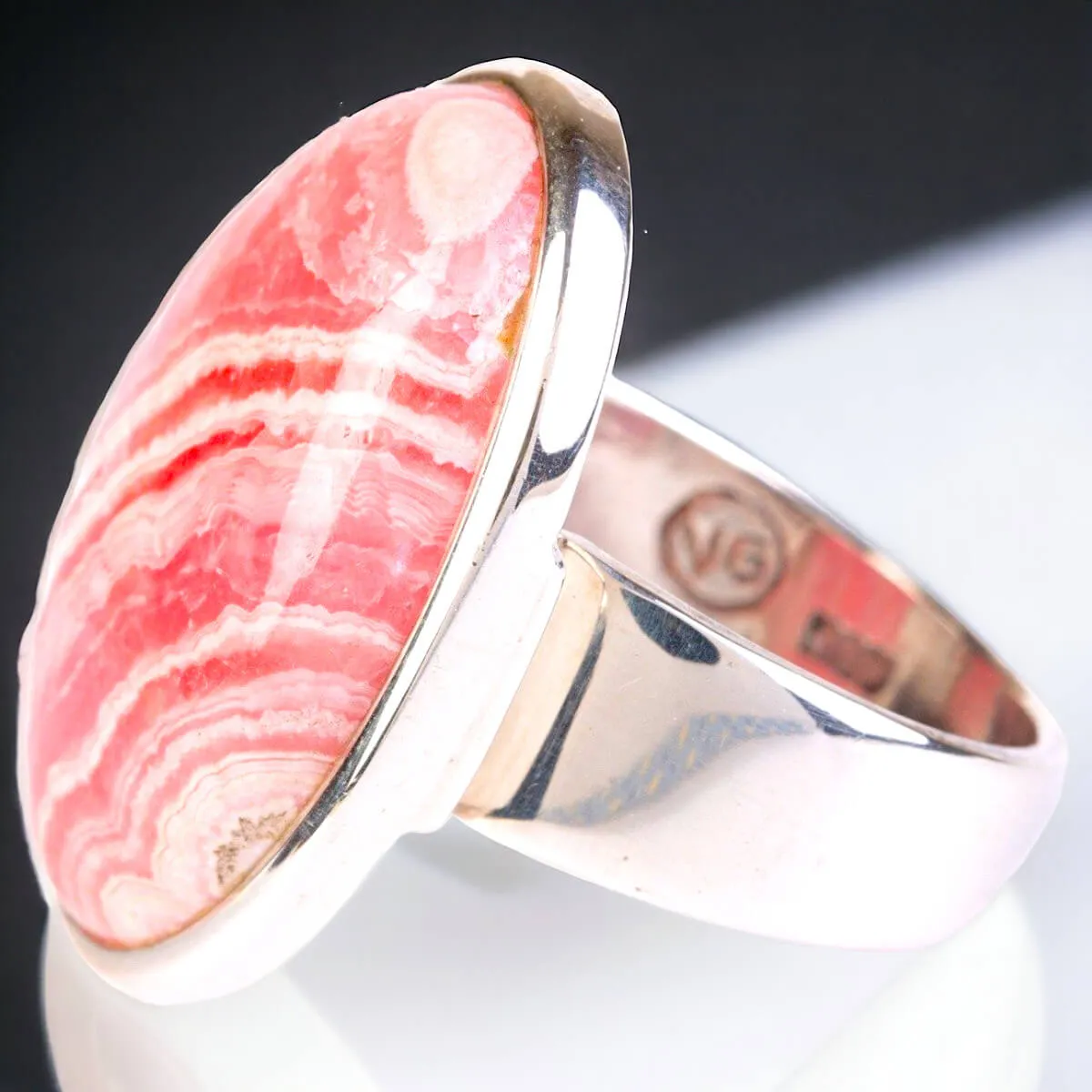 Anello in Argento con Rodocrosite.