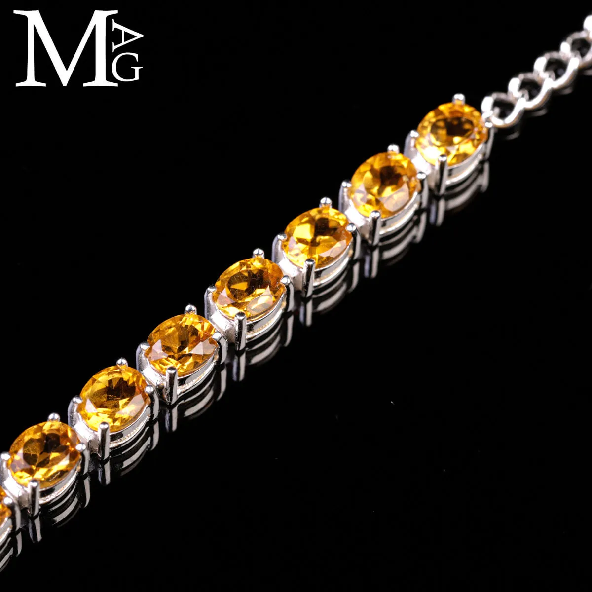 Bracciale in Argento con Citrini Sfaccettati.