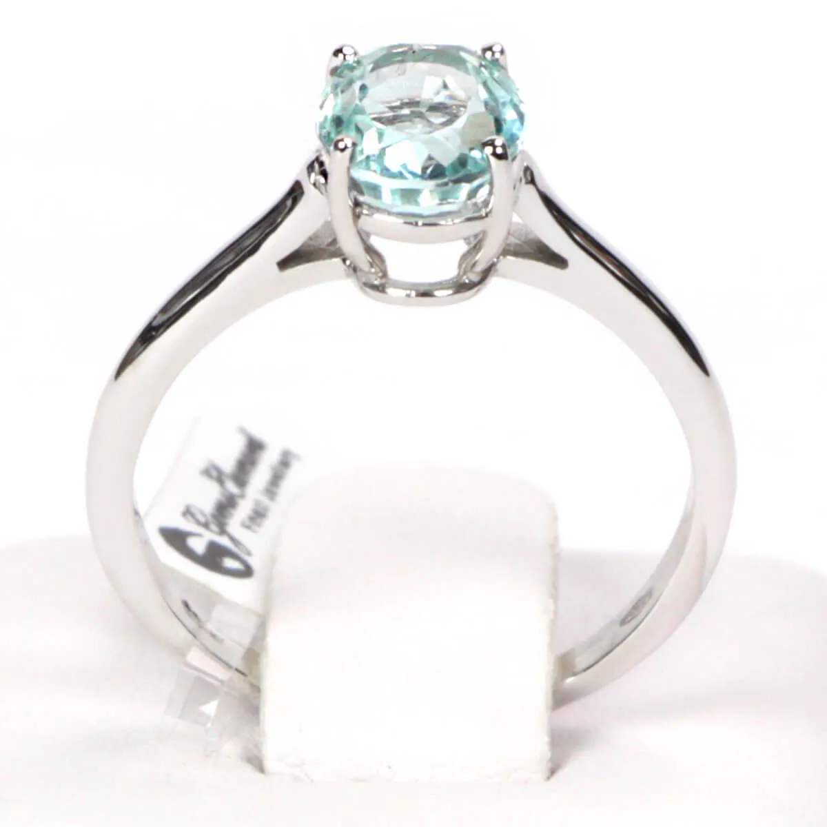 Anello Oro Bianco Acquamarina