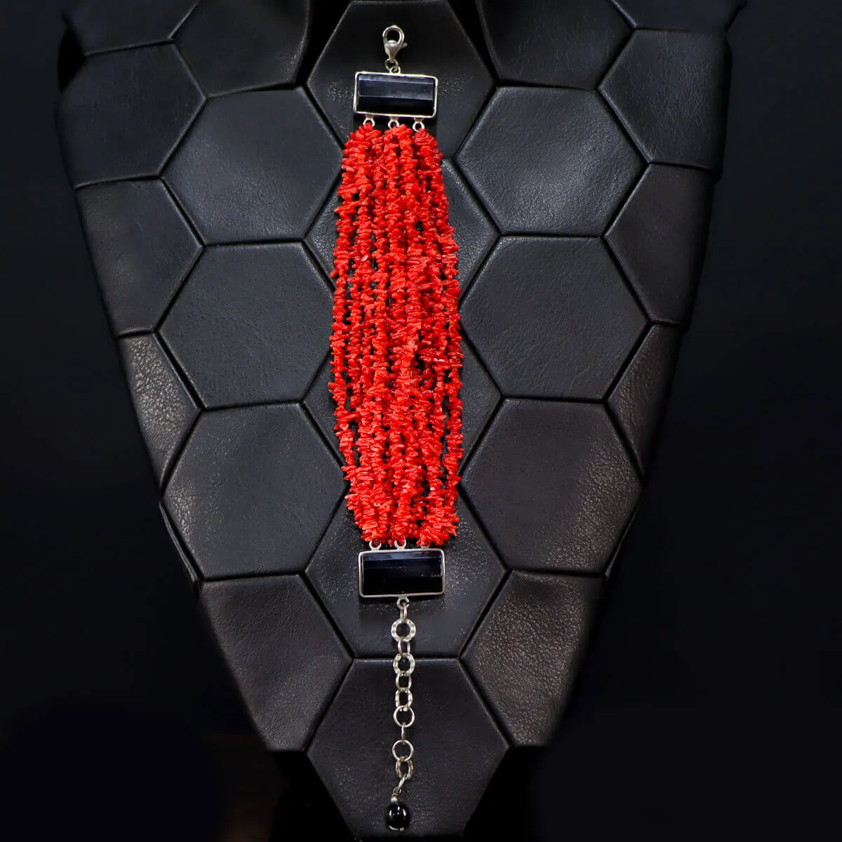 Bracciale con Corallo e Onice