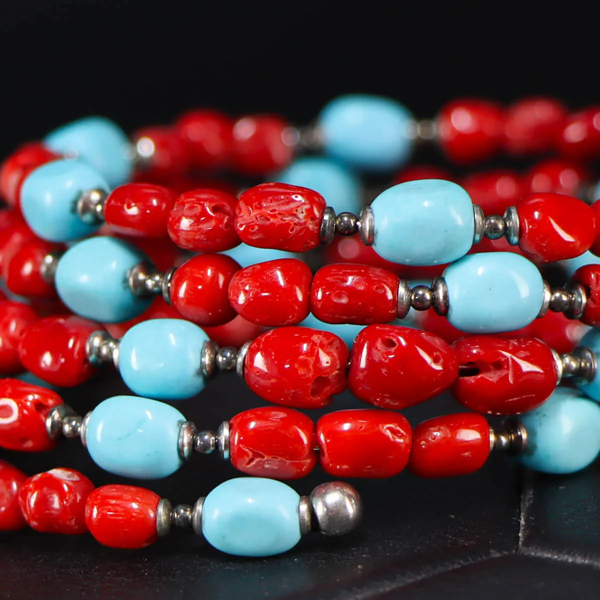 Bracciale con Corallo e Turchese