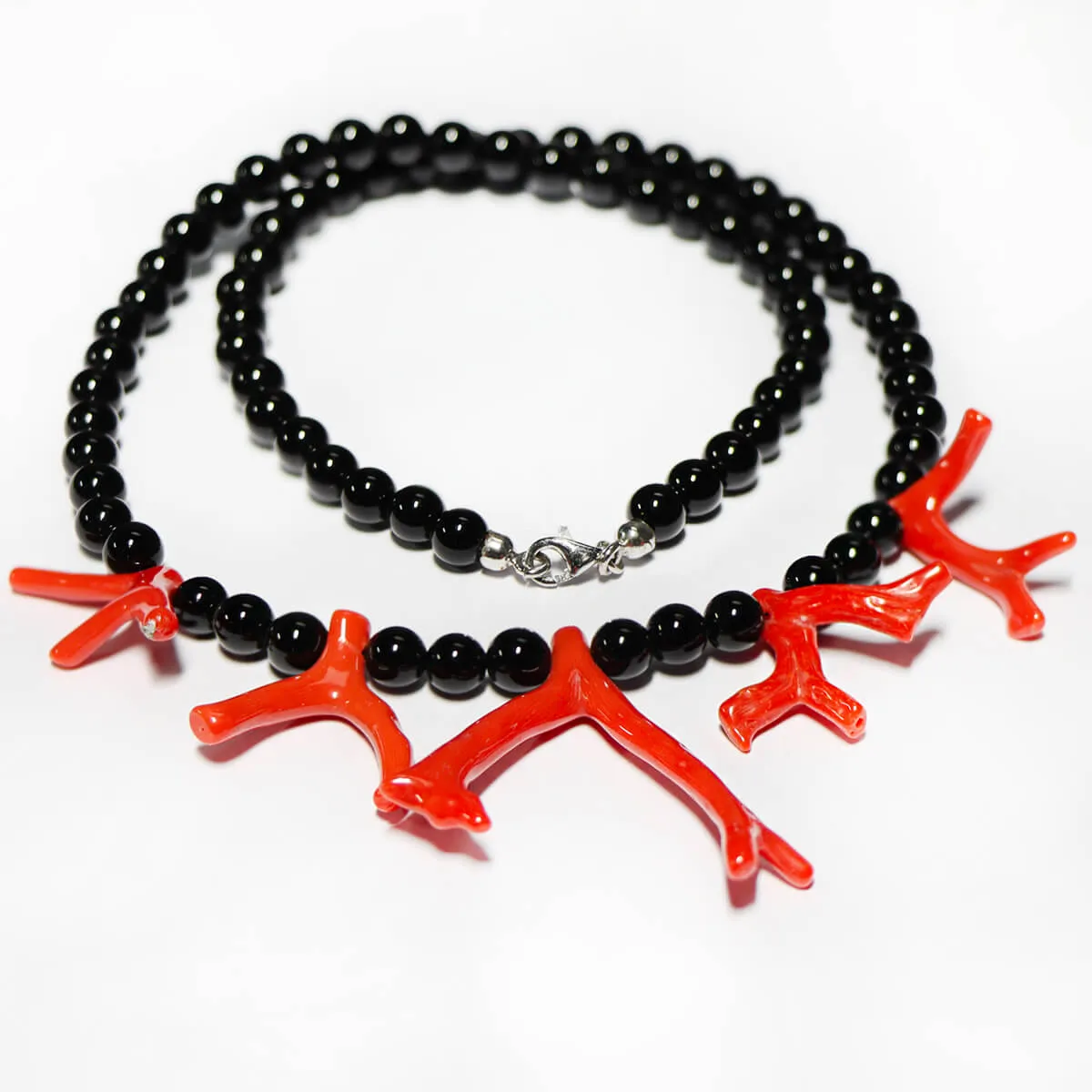 Collana in Corallo e Onice 