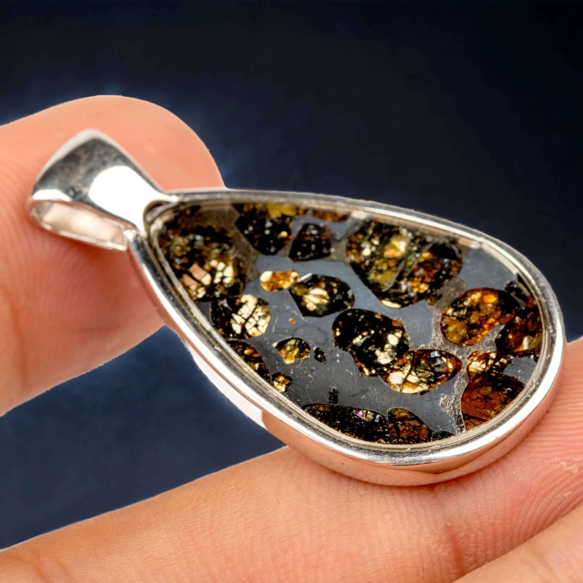 Ciondolo in Argento con Meteorite Seymchan.