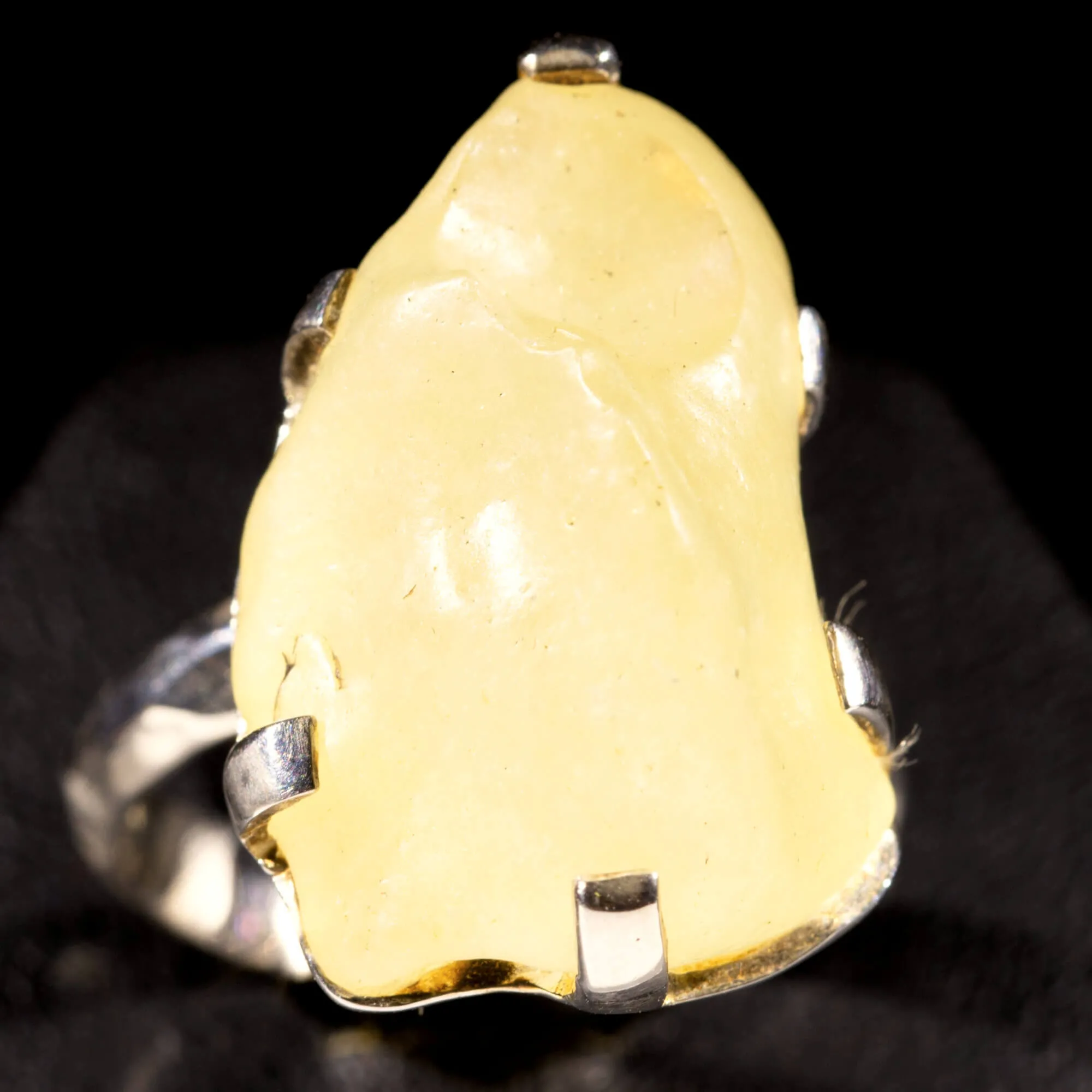 Anello in Argento con Gemma di Vetro Libico.