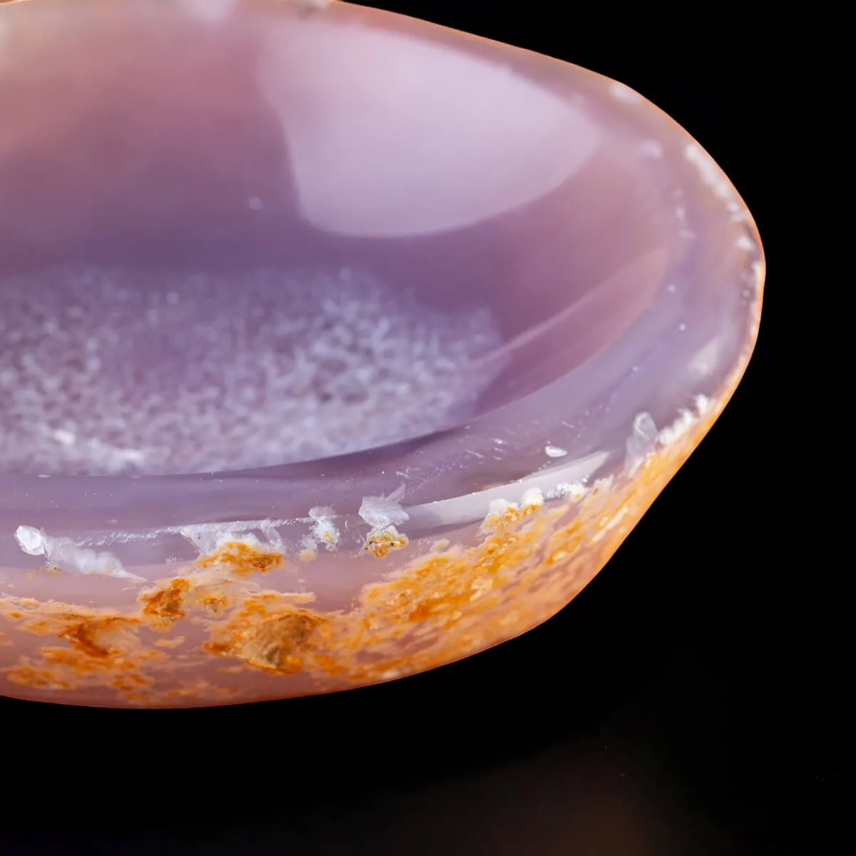 Ciotola svuota tasche in agata lavanda naturale.